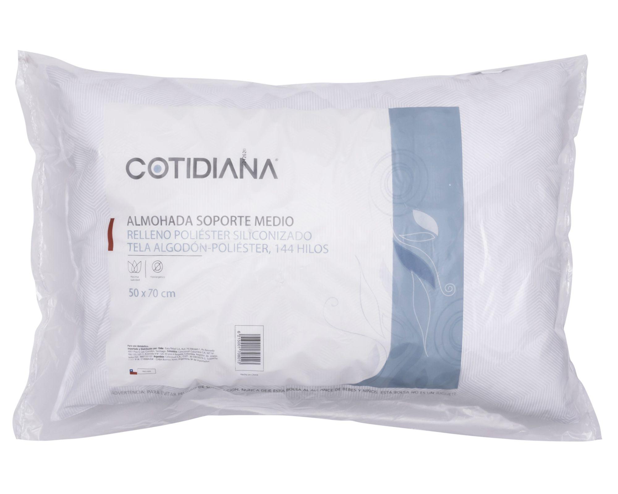 Almohada 70x50 cm comprimida blanco Cotidiana-0