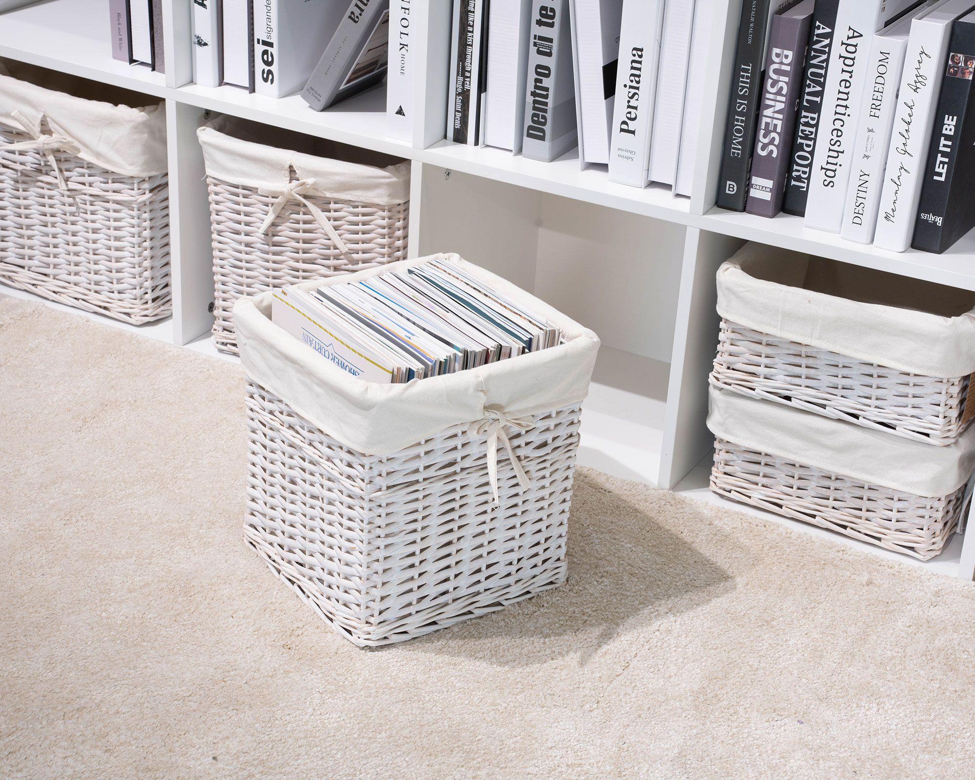 Canasto tela interior/mimbre blanco 30x30x30 cm-3