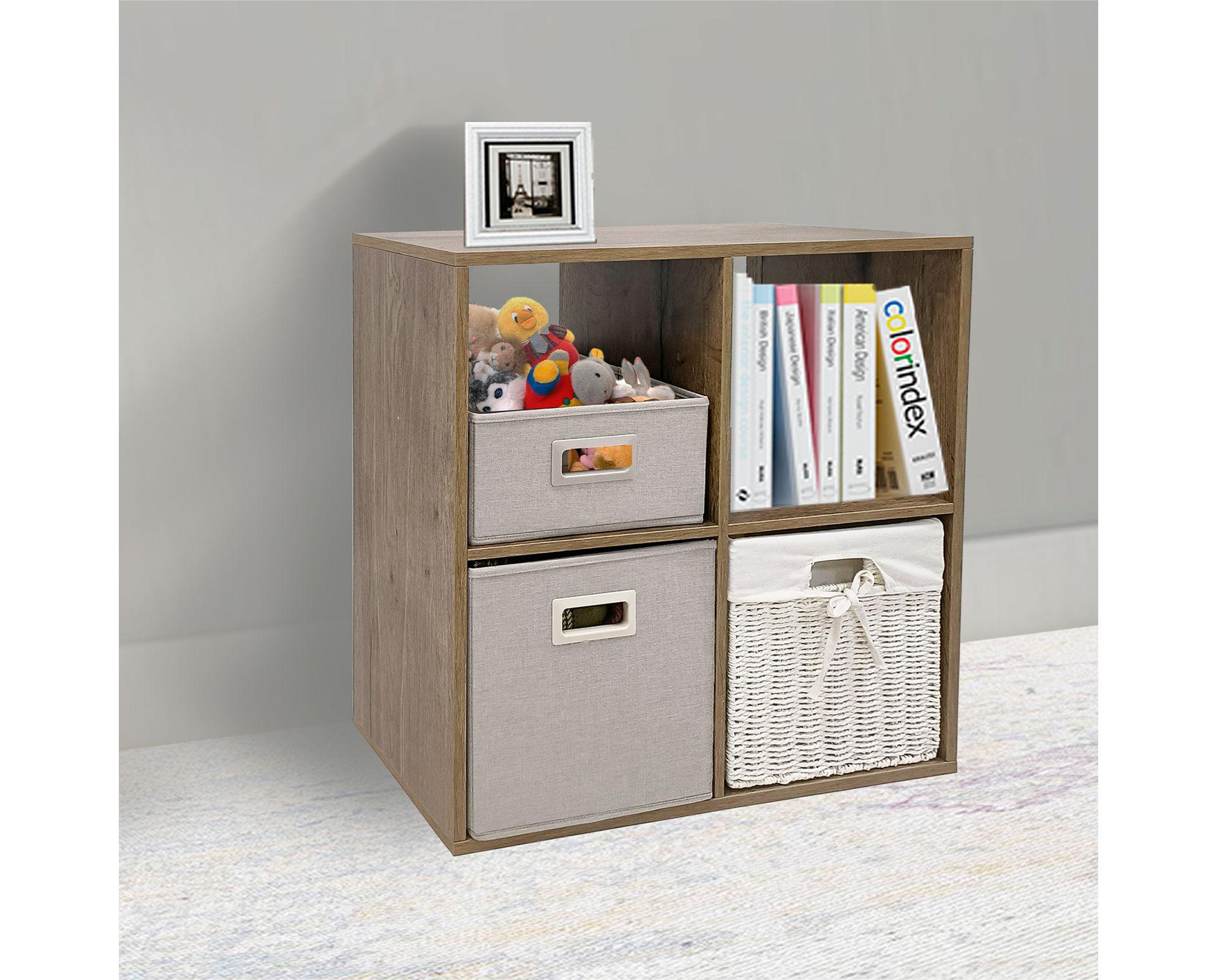 Cubo modular 4 Espacios natural 66.2x66.2x30.2 cm-2