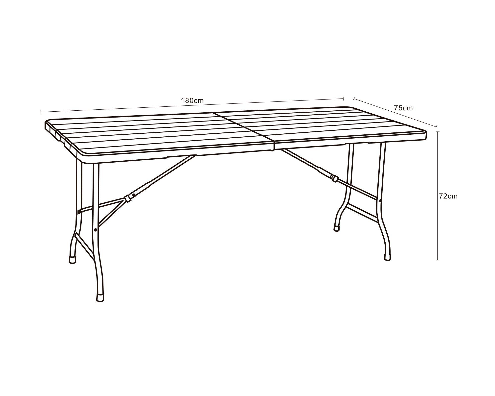 Mesa plegable 180 cm diseño madera-1