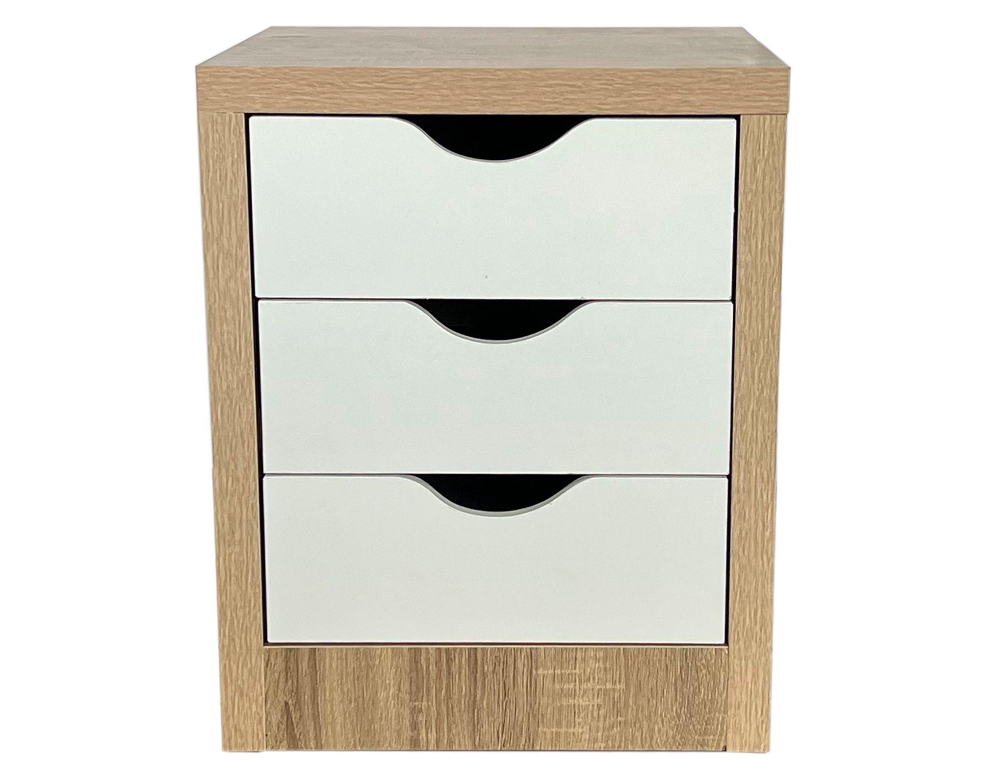 Escritorio + cajonera + librero blanco/natural-4