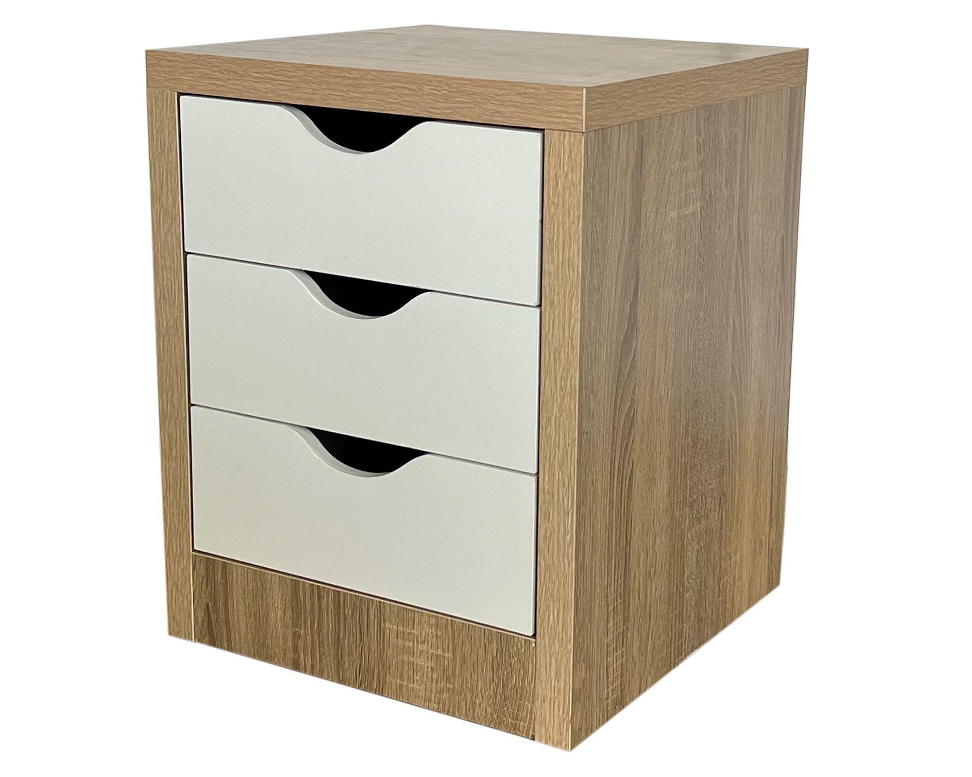Escritorio + cajonera + librero blanco/natural-5