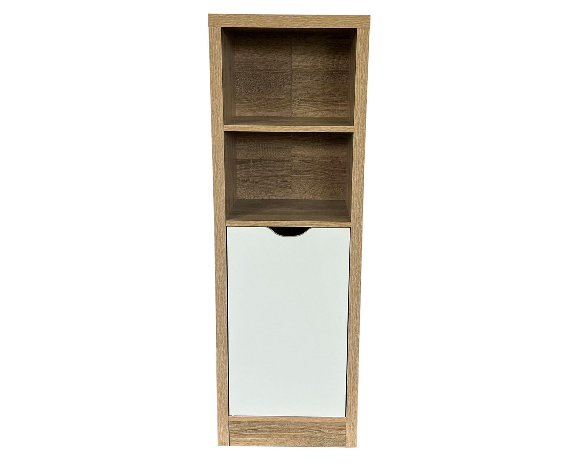 Escritorio + cajonera + librero blanco/natural-7
