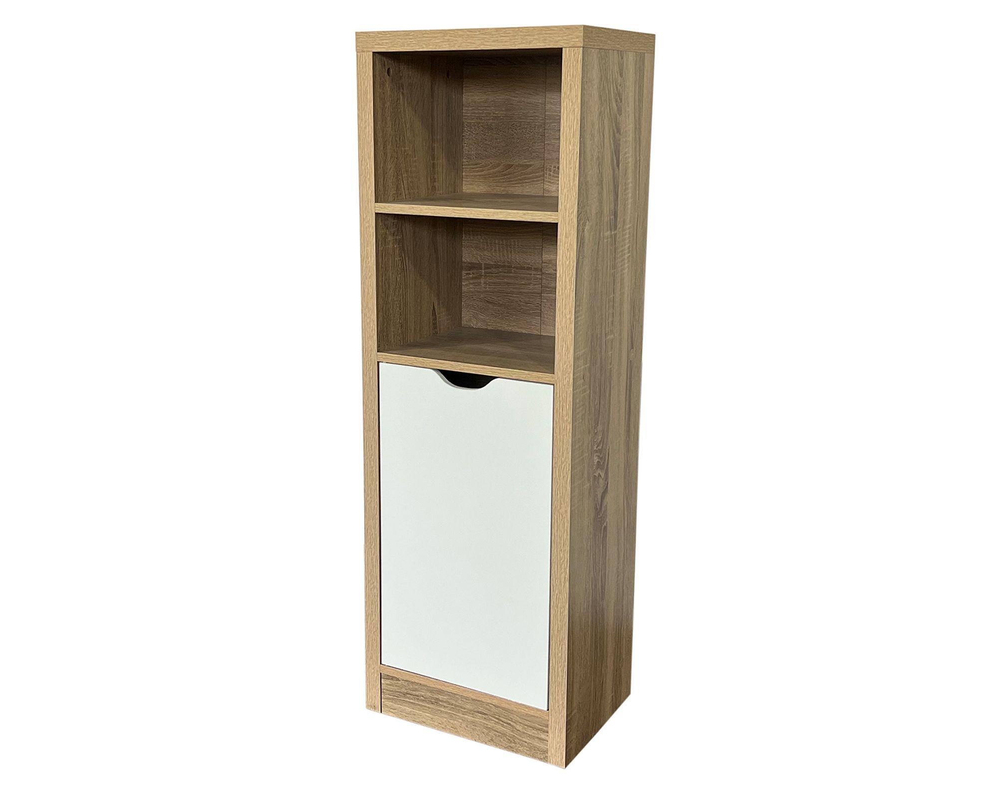 Escritorio + cajonera + librero blanco/natural-8