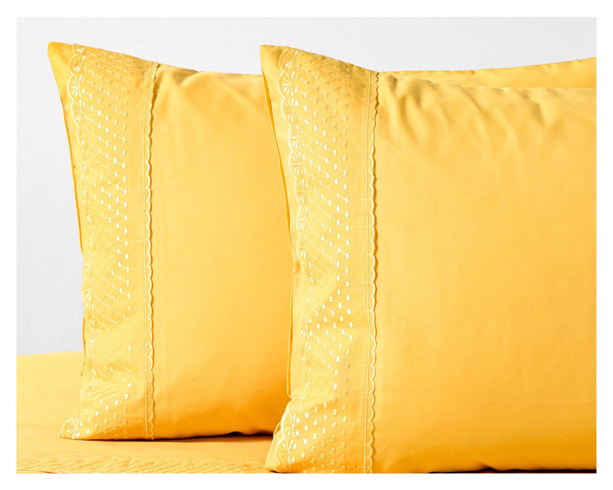Juego de sábanas King 144 hilos Mostaza amarillo-1