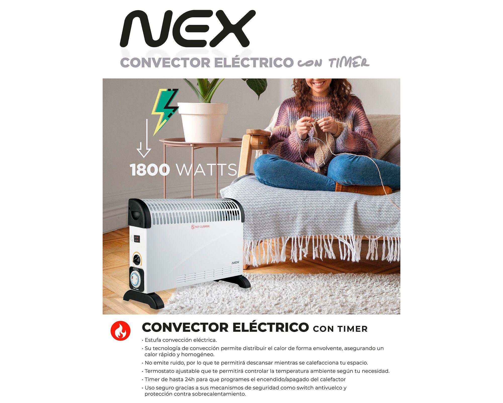 Convector eléctrico EC2000T 1800W blanco-4