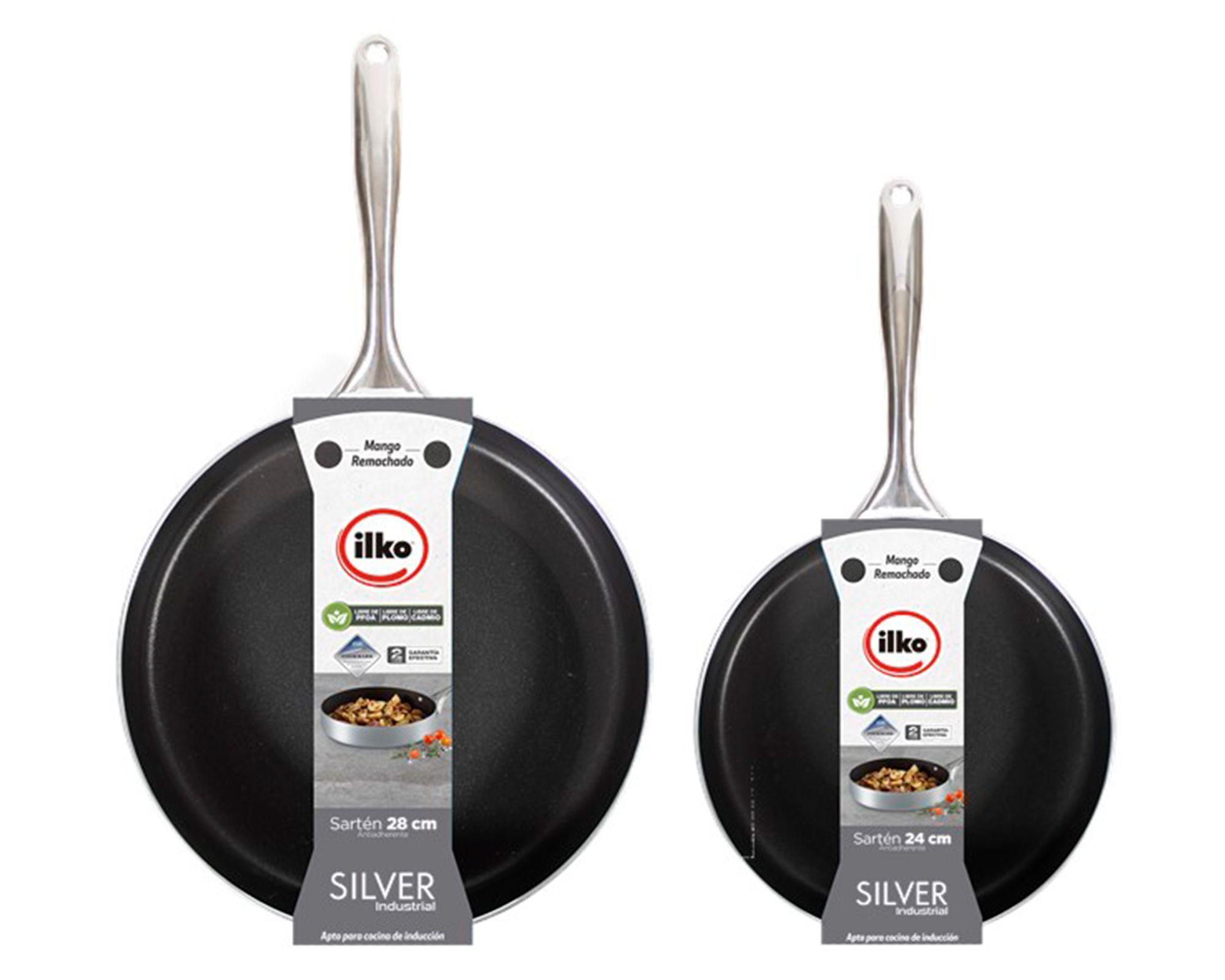 Pack 2 sartenes Industrial silver 24/28 cm-0