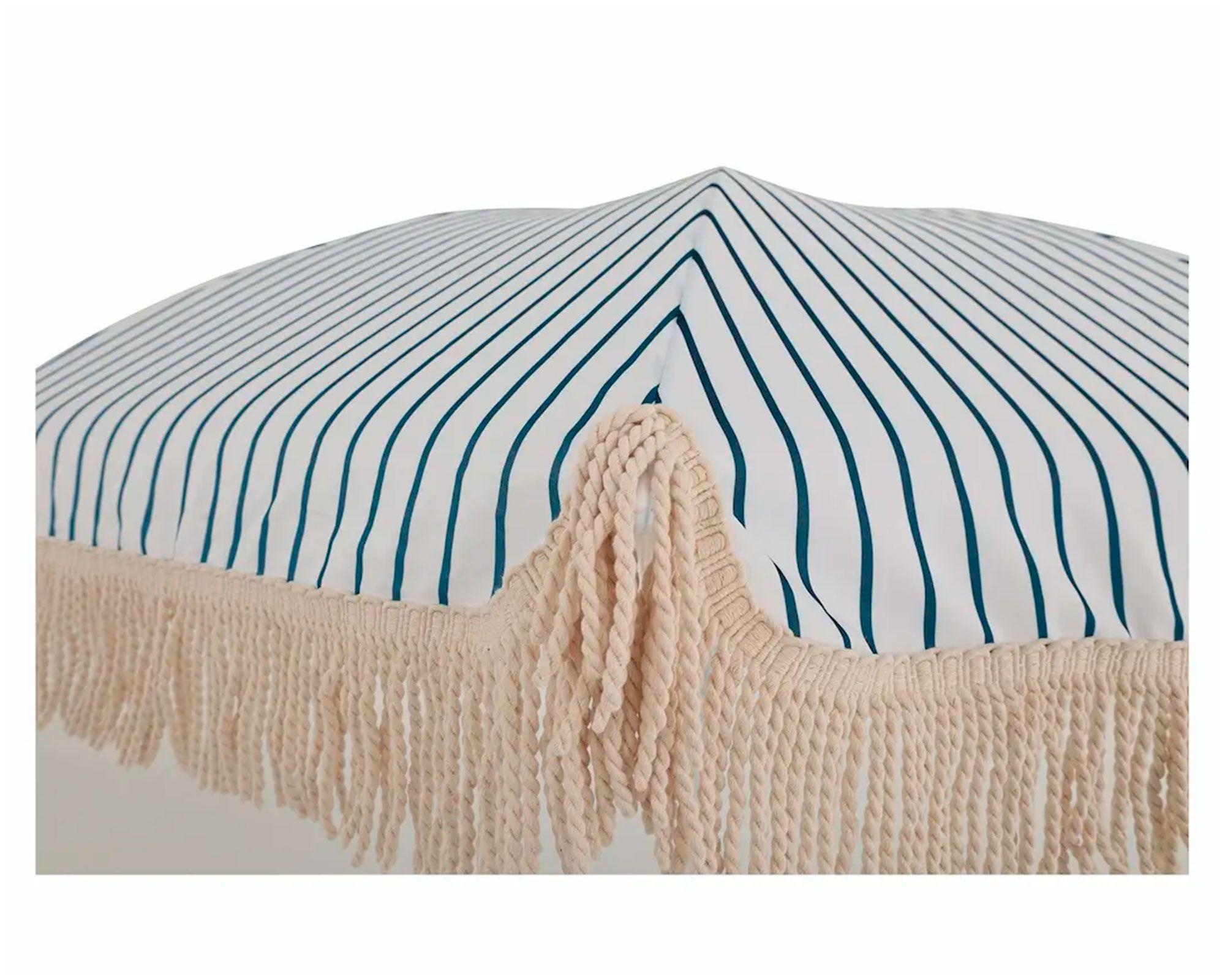 Quitasol playa Boho chic azul/blanco 220 cm-1