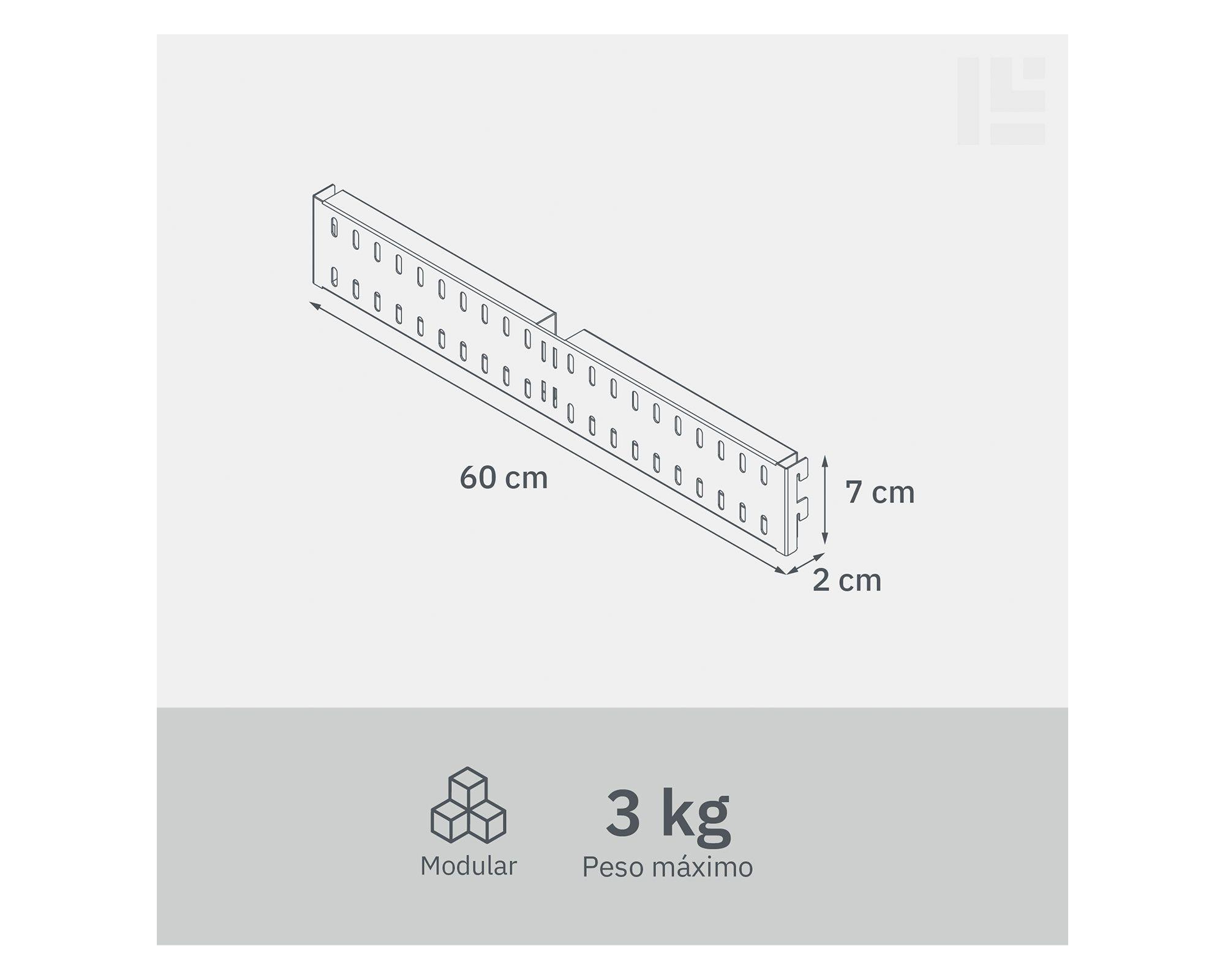 Tablero riel blanco 7x45x2 cm-4