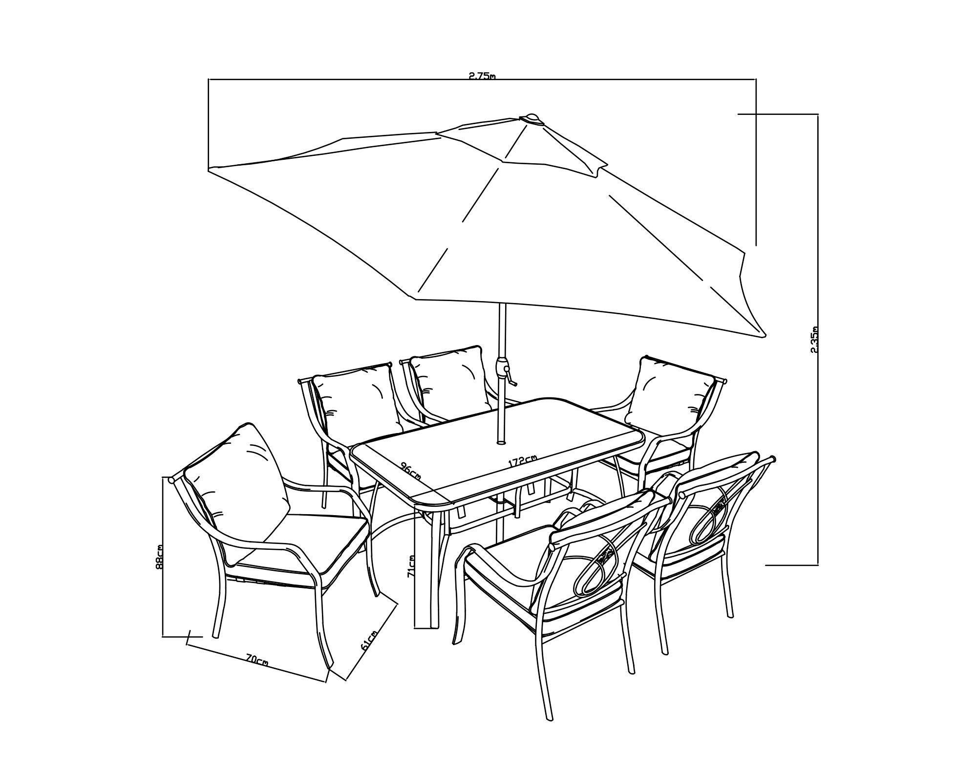 Comedor exterior 6 personas Palermo Outzen-4