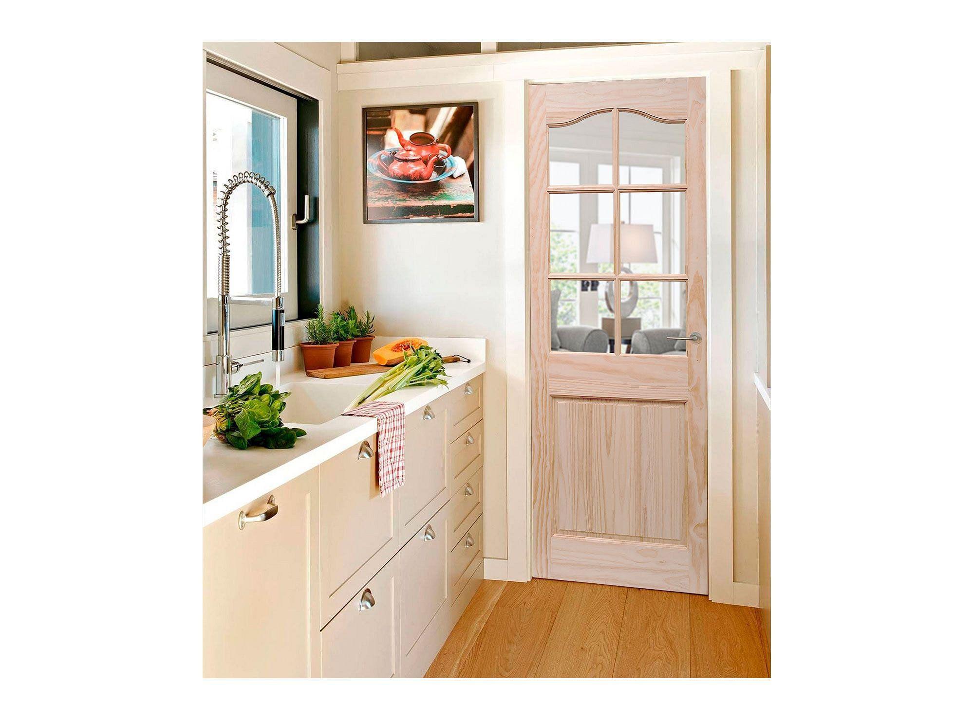 Puerta Pino Radiata Colico 6 vidrios 65x200 cm Moldupanel-2
