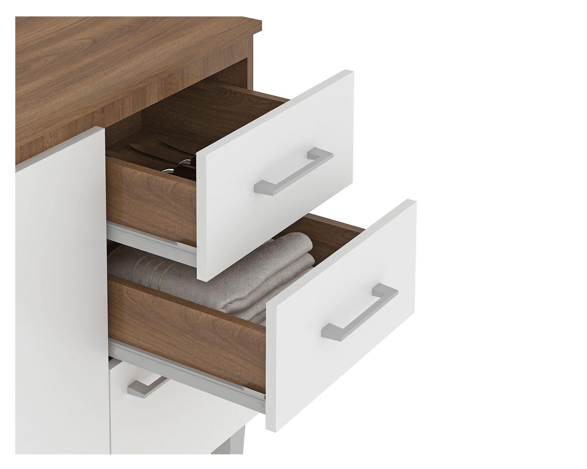 Mueble cocina 3 puertas 2 cajones Shin blanco-2