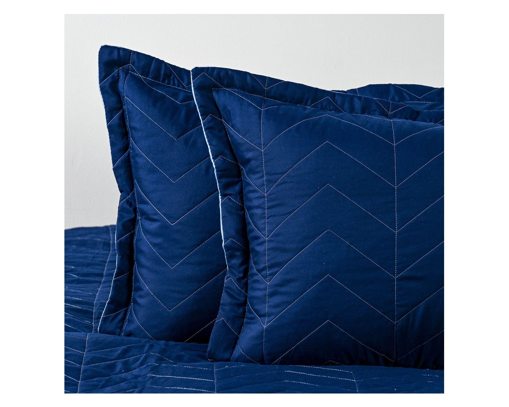 Quilt Bicolor azul/celeste king-2