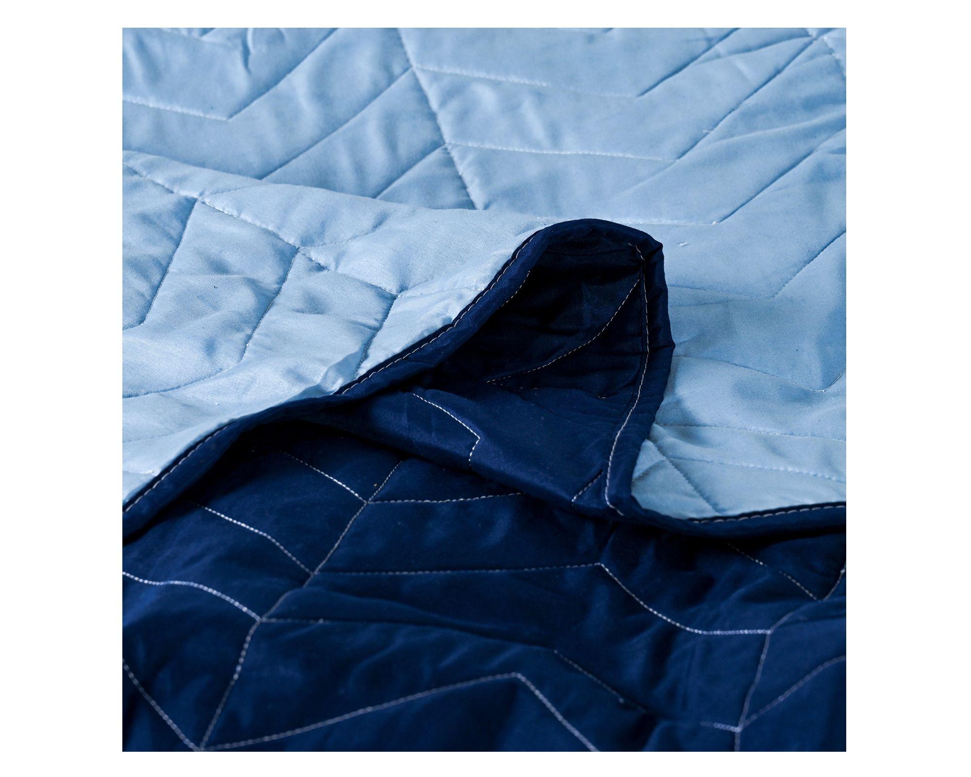 Quilt Bicolor azul/celeste king-3
