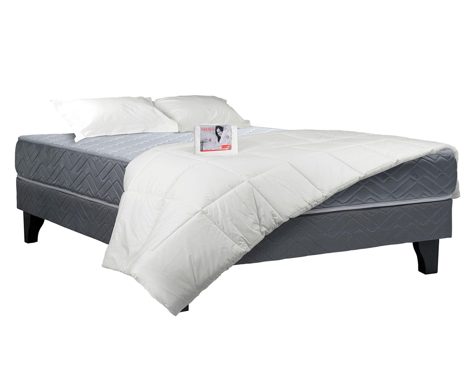 Cama europea 2 plazas x190 cm Aura + Textiles-0