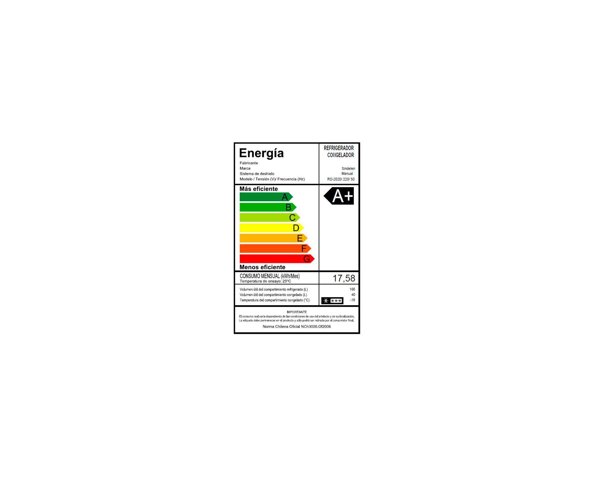 Refrigerador frío directo 206 litros RD-2020SI gris Sindelen-5