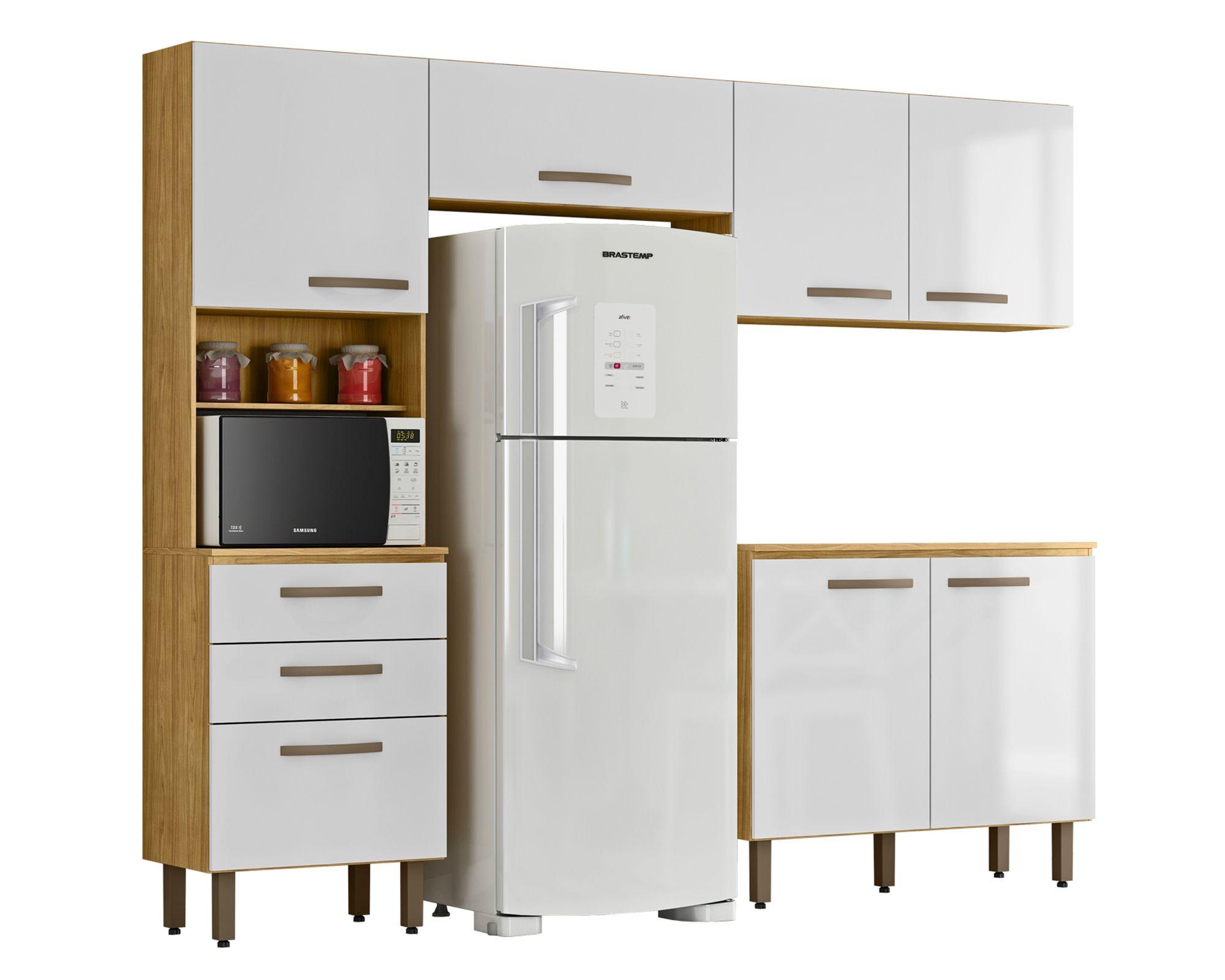 Kit cocina 6 puertas 3 cajones Lana blanco-0