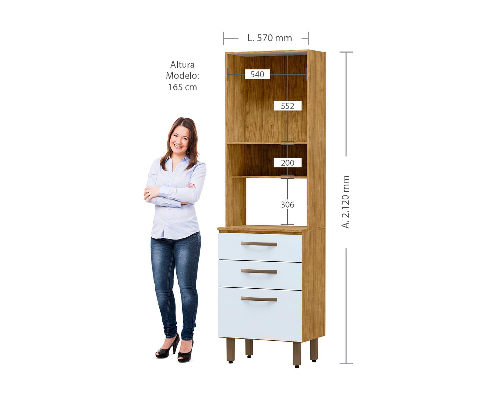 Kit cocina 6 puertas 3 cajones Lana blanco-4