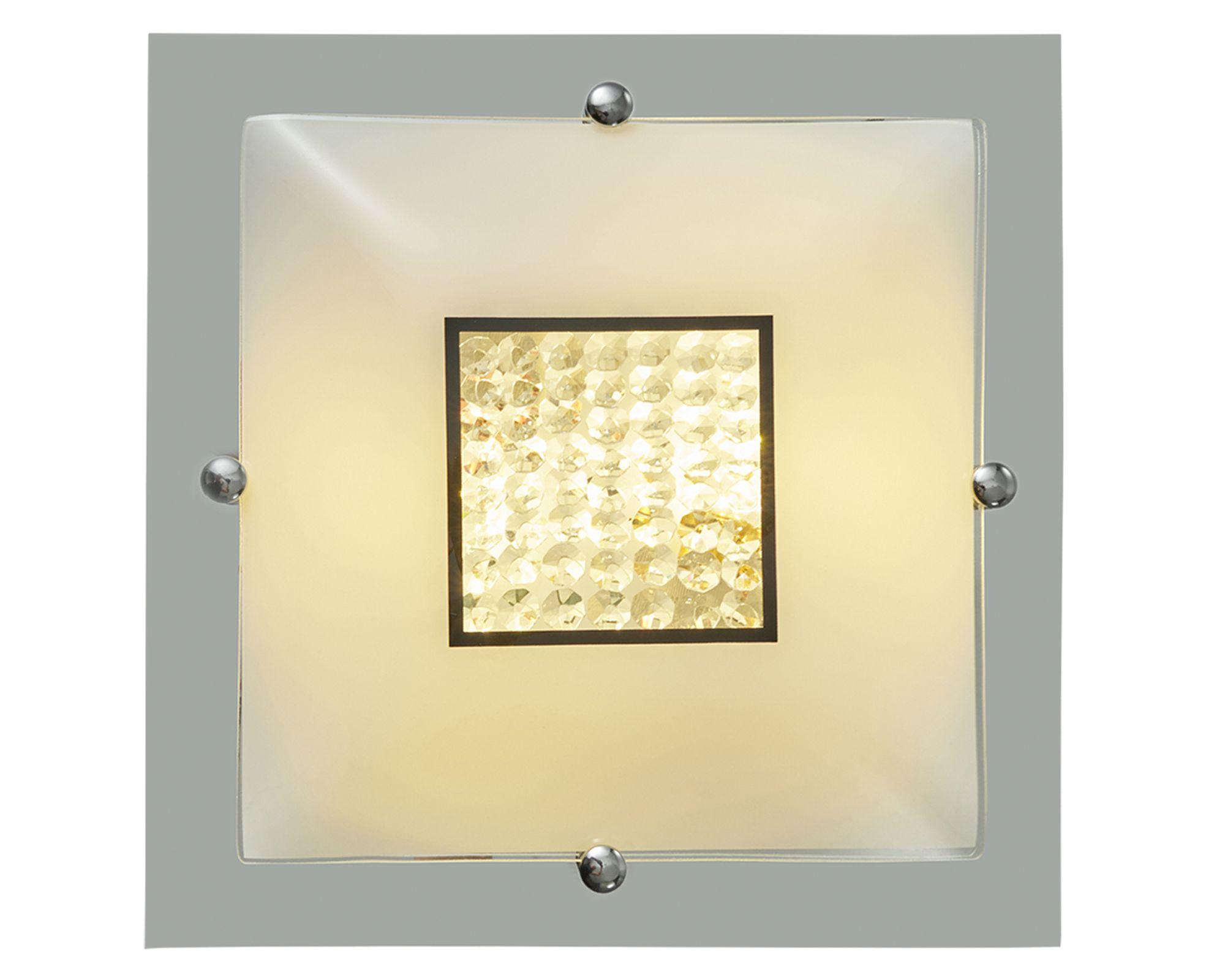 Plafón cuadrado 2L E27 doble cristal-2