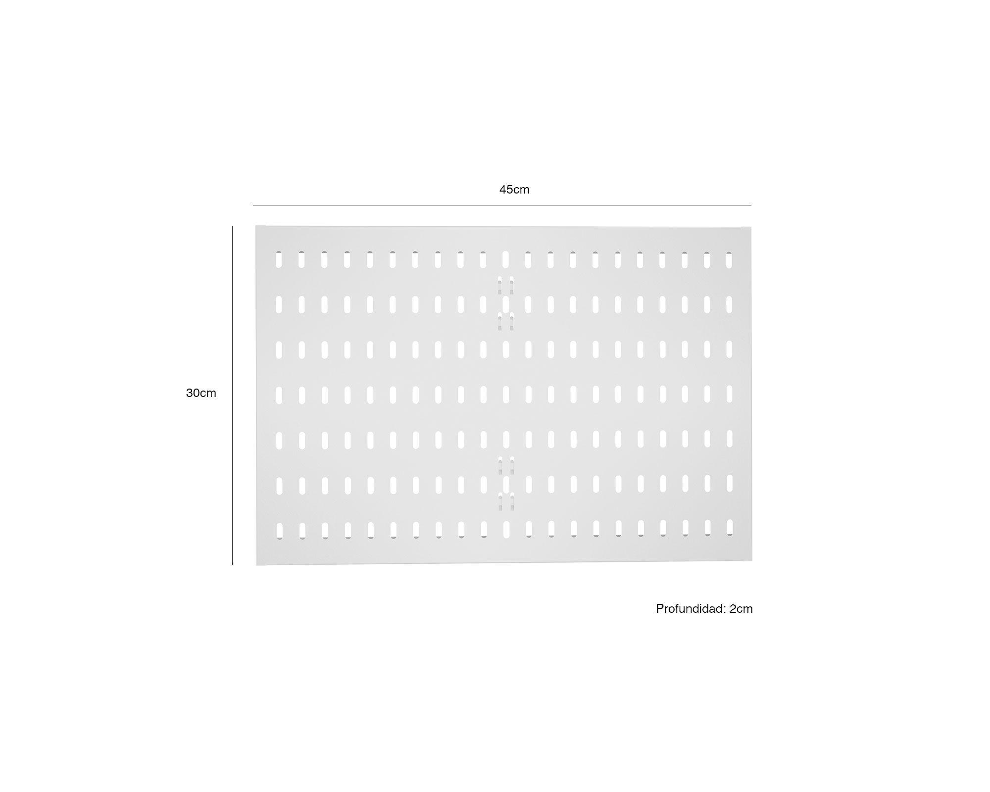 Tablero riel blanco 30x45x2 cm-2