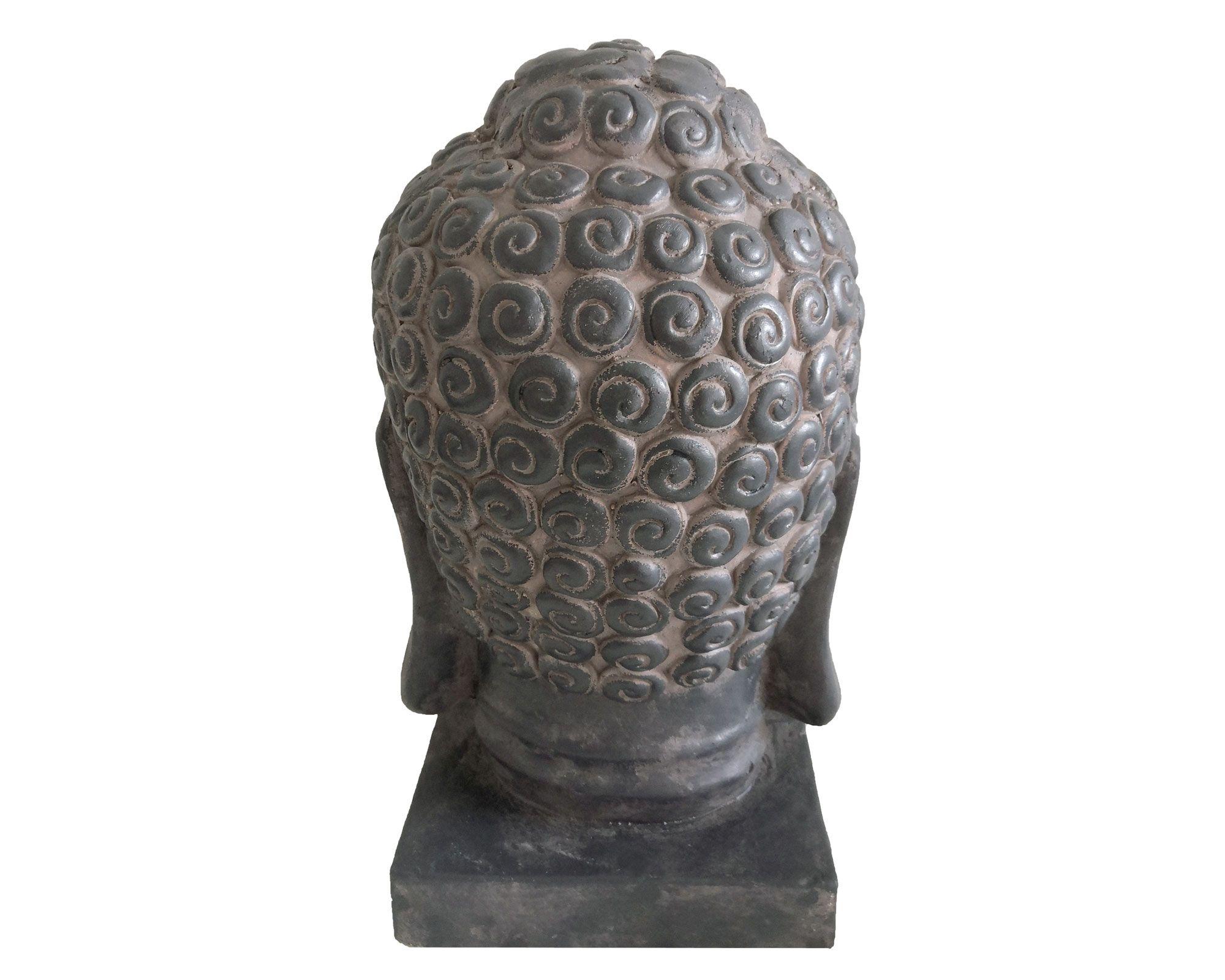 Figura decorativa 42 cm cabeza buda gris oscuro Outzen-2
