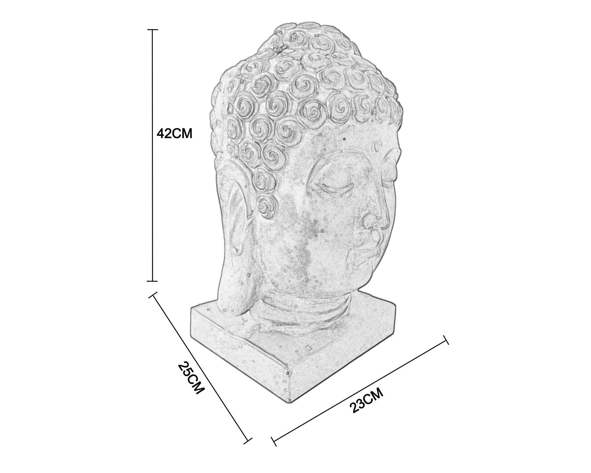 Figura decorativa 42 cm cabeza buda gris oscuro Outzen-4