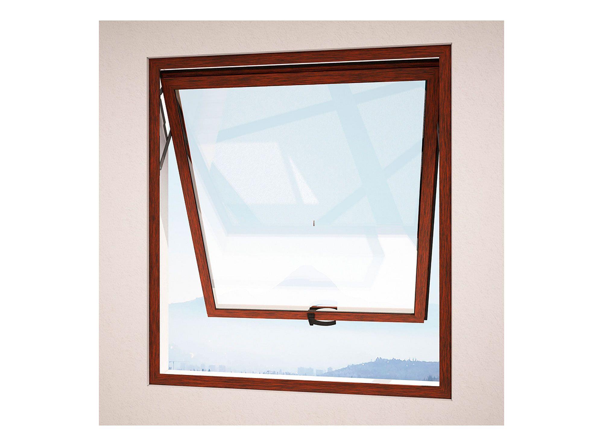 Ventana Aluminio 60x60 cm Termopanel Proyectante Madera Mundo Glass-2