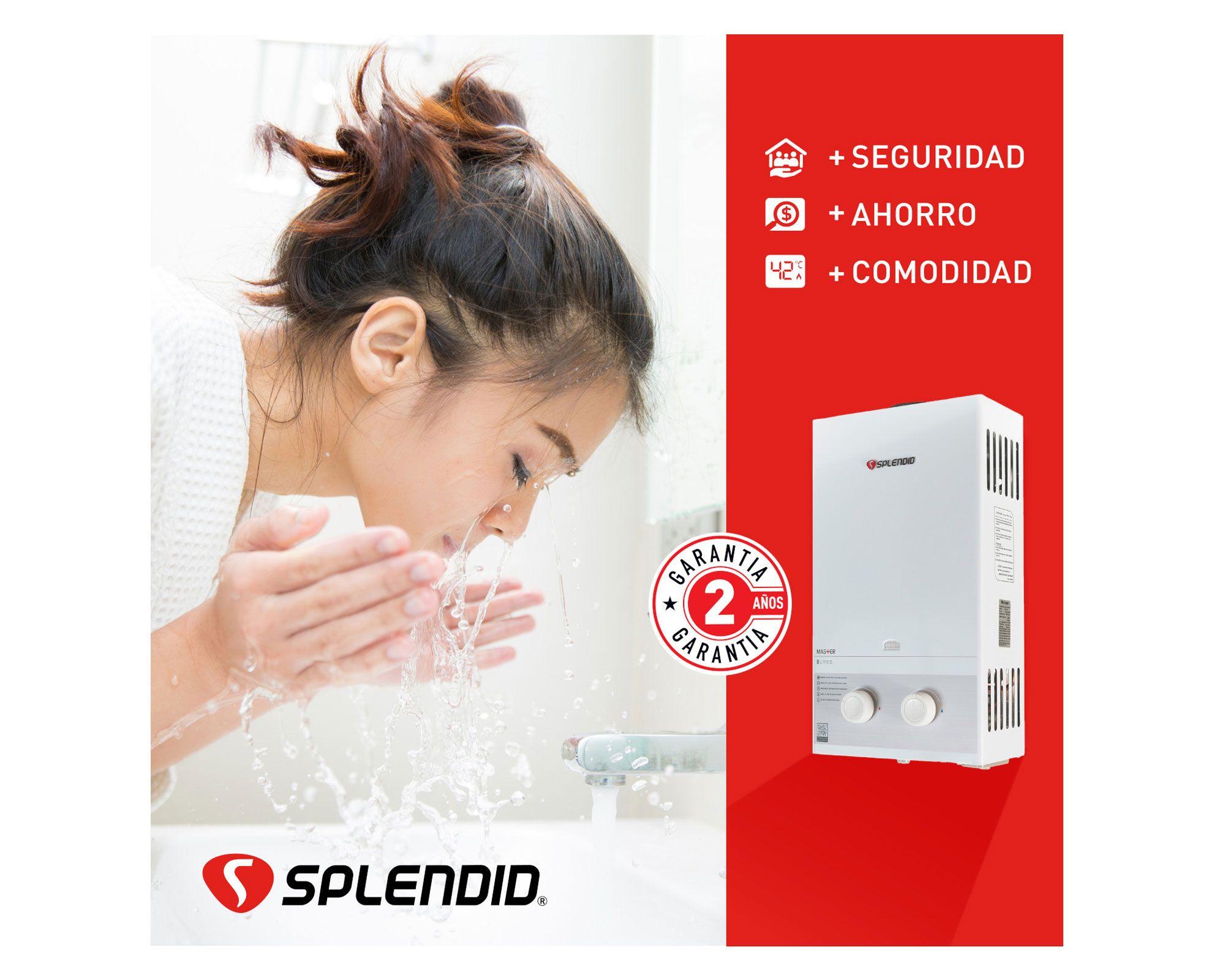 Calefont ionizado tiro natural 8 litros gas licuado Master Splendid-2