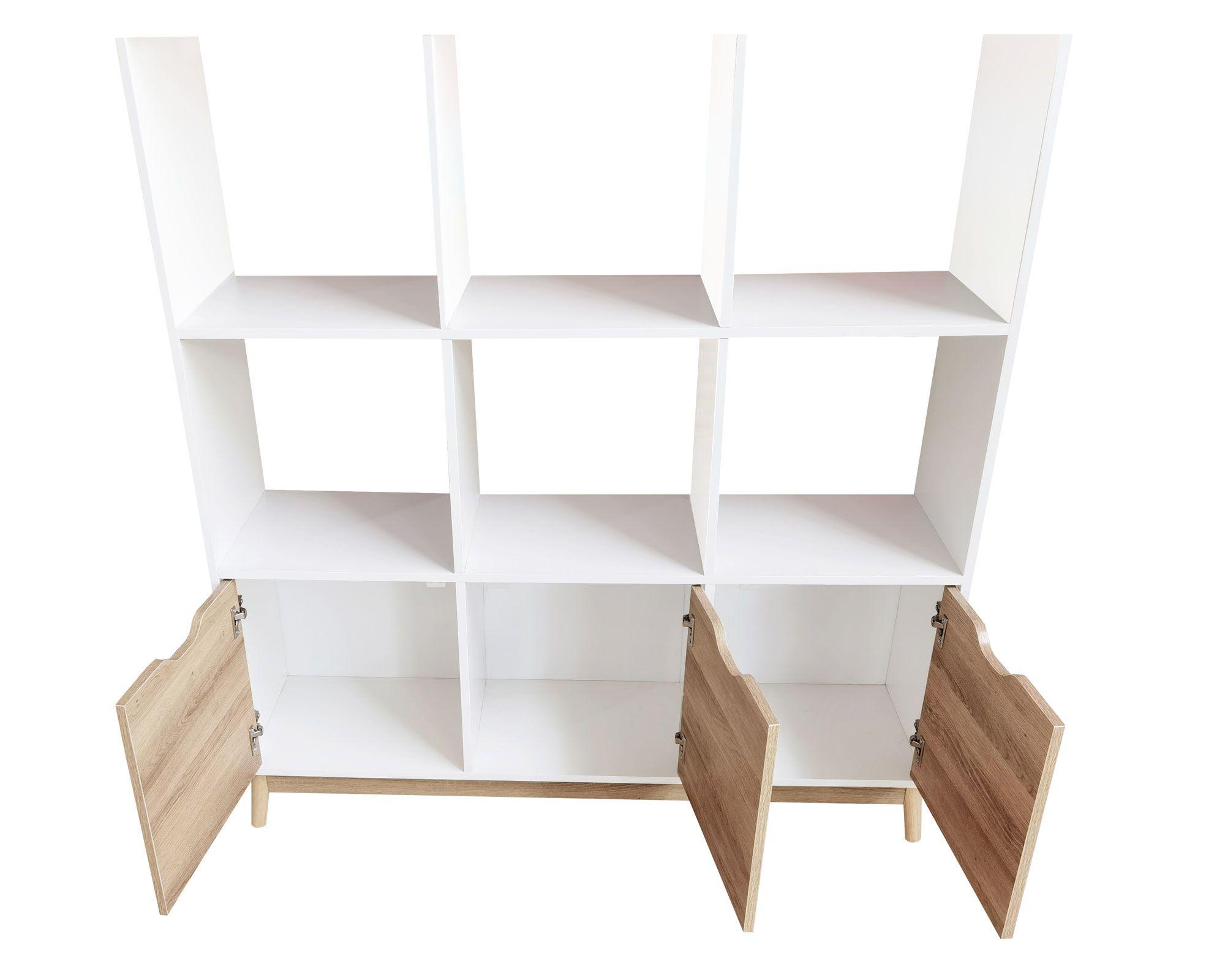 Librero 3 puertas Florencia natural/blanco M+Design-3