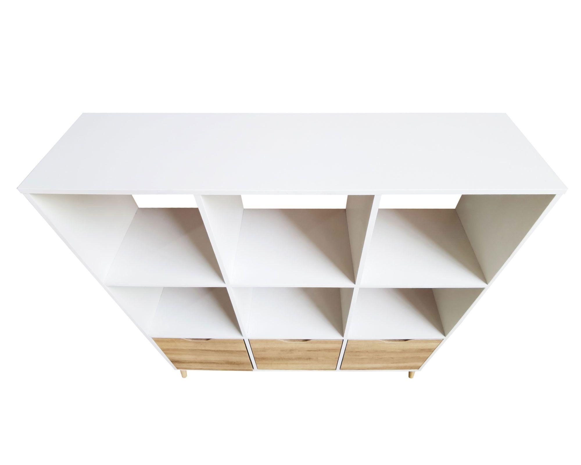 Librero 3 puertas Florencia natural/blanco M+Design-4