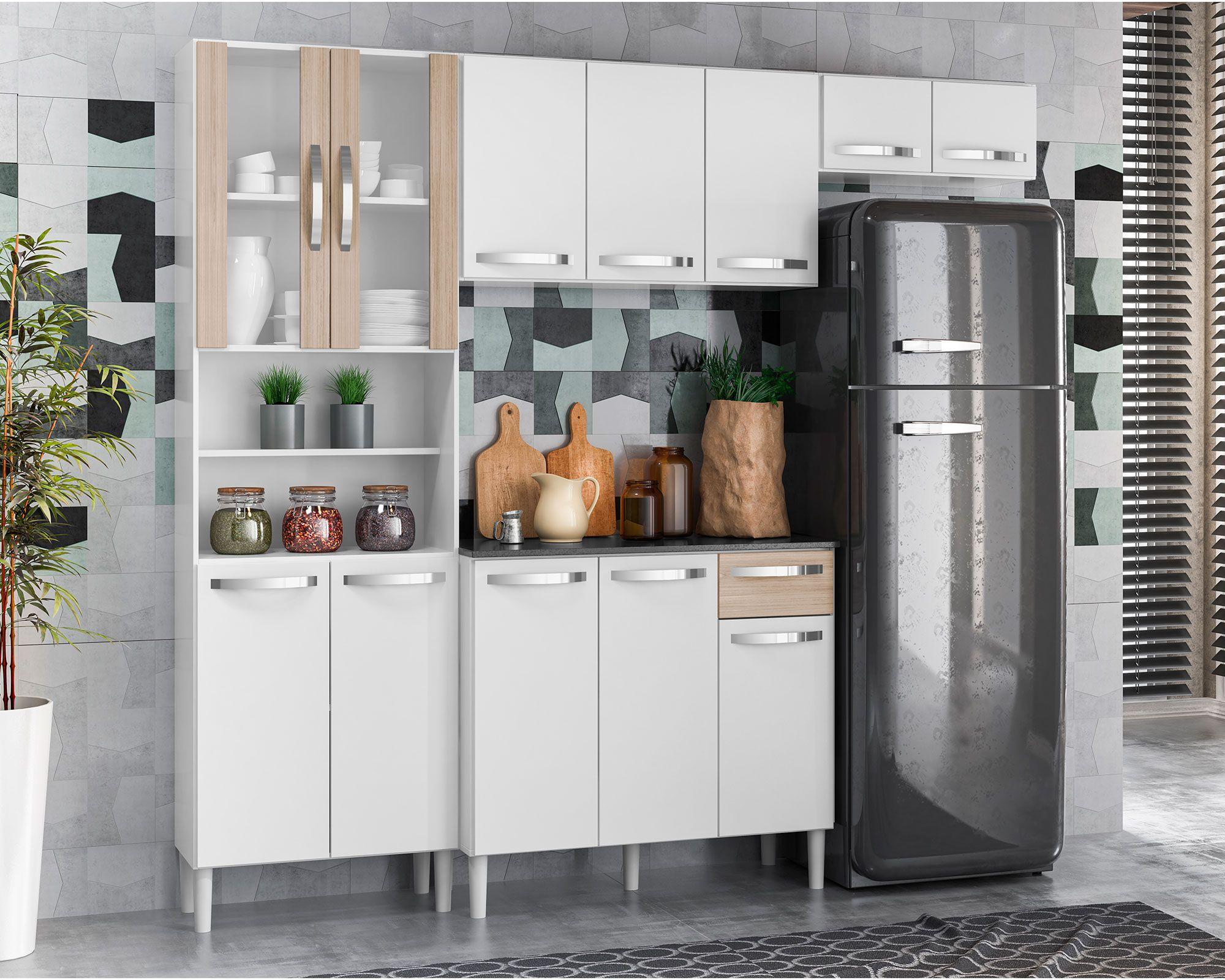 Kit cocina 12 puertas 1 cajón Madrid blanco teka Favatex-6