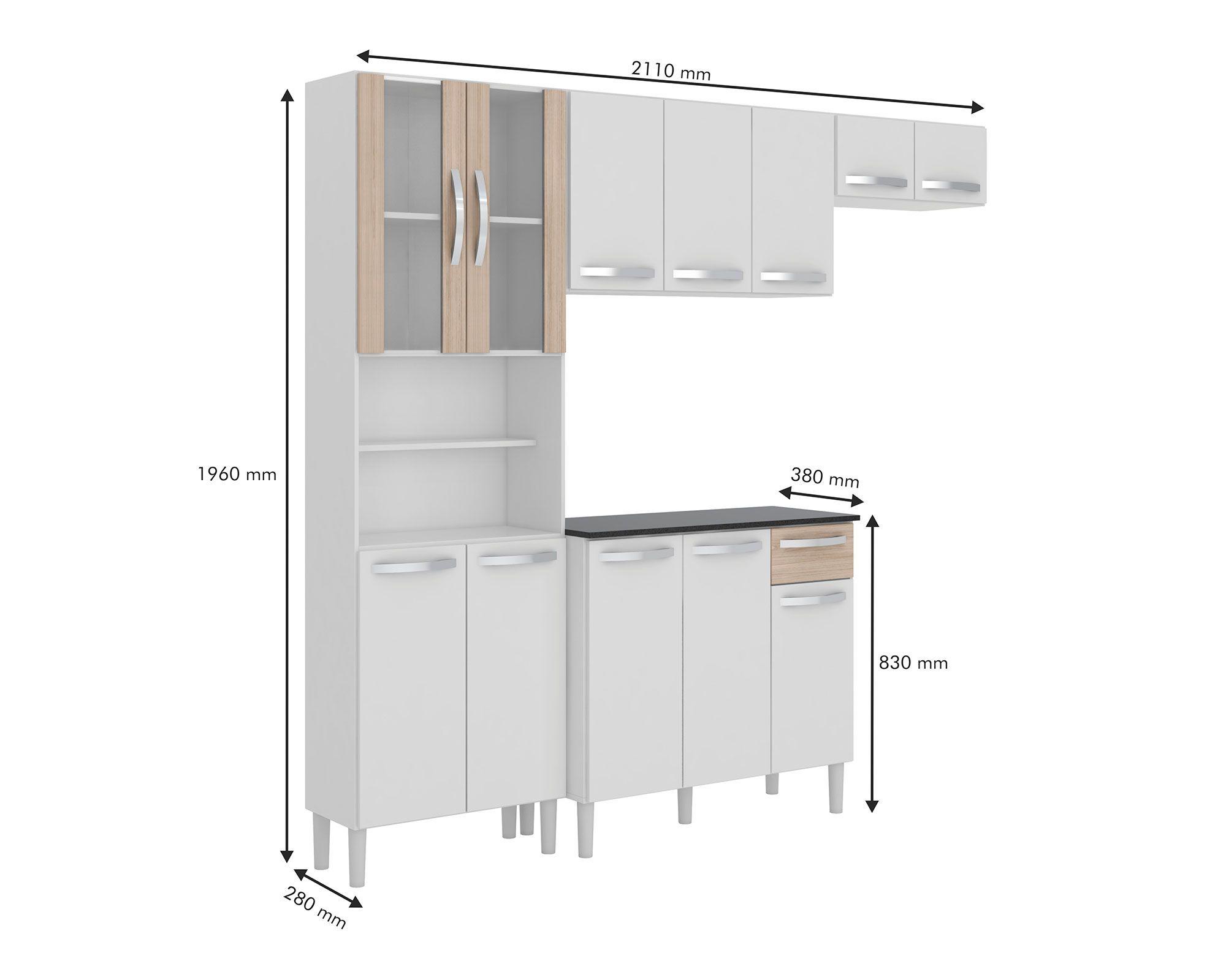 Kit cocina 12 puertas 1 cajón Madrid blanco teka Favatex-7