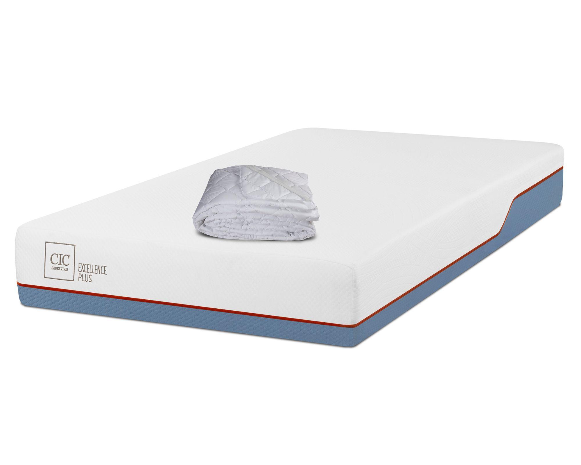Colchón 1.5 plazas x 190 cm Excellence plus + cubrecolchón Cic-1