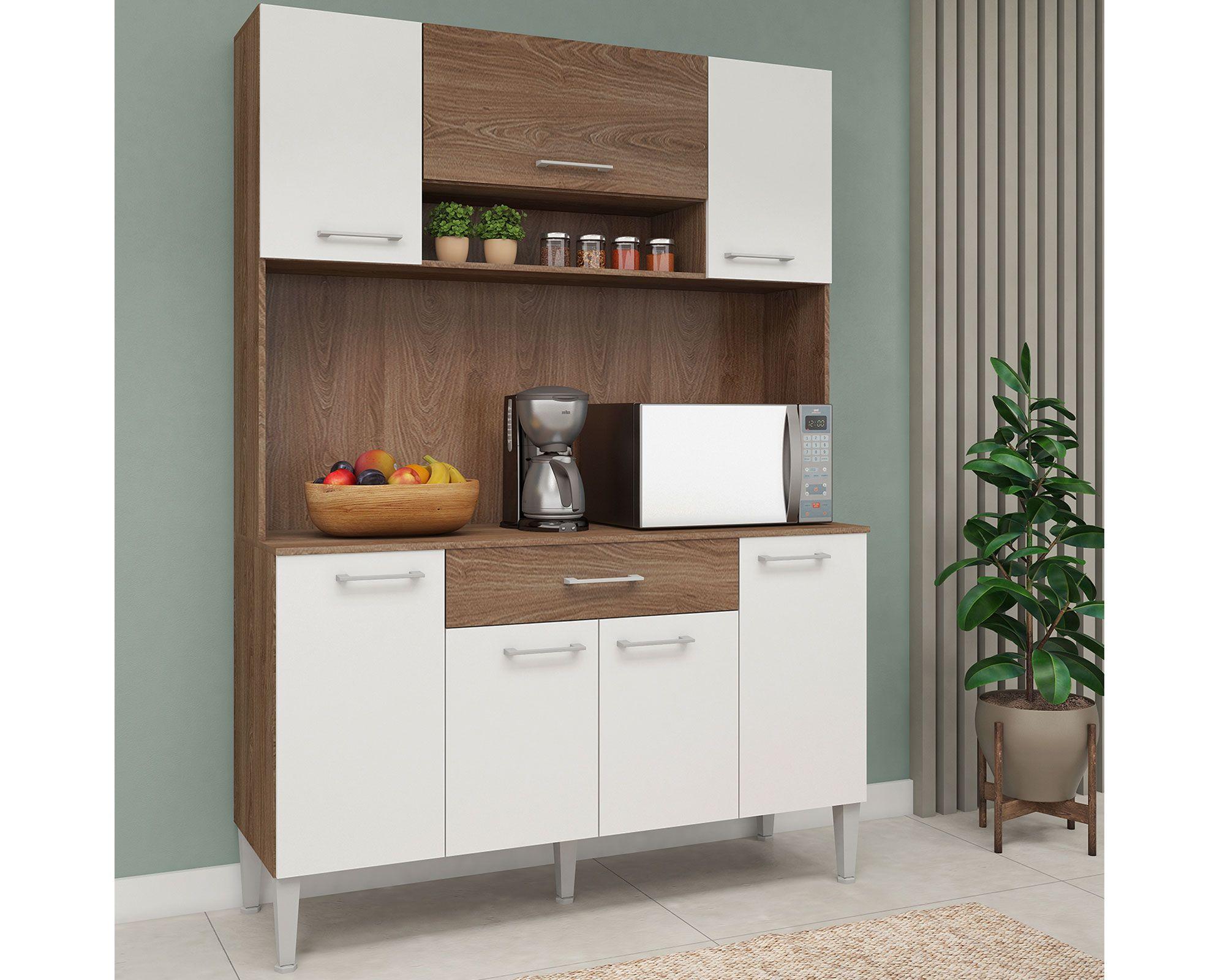Kit cocina 7 puertas 1 cajón Piece blanco/café-3