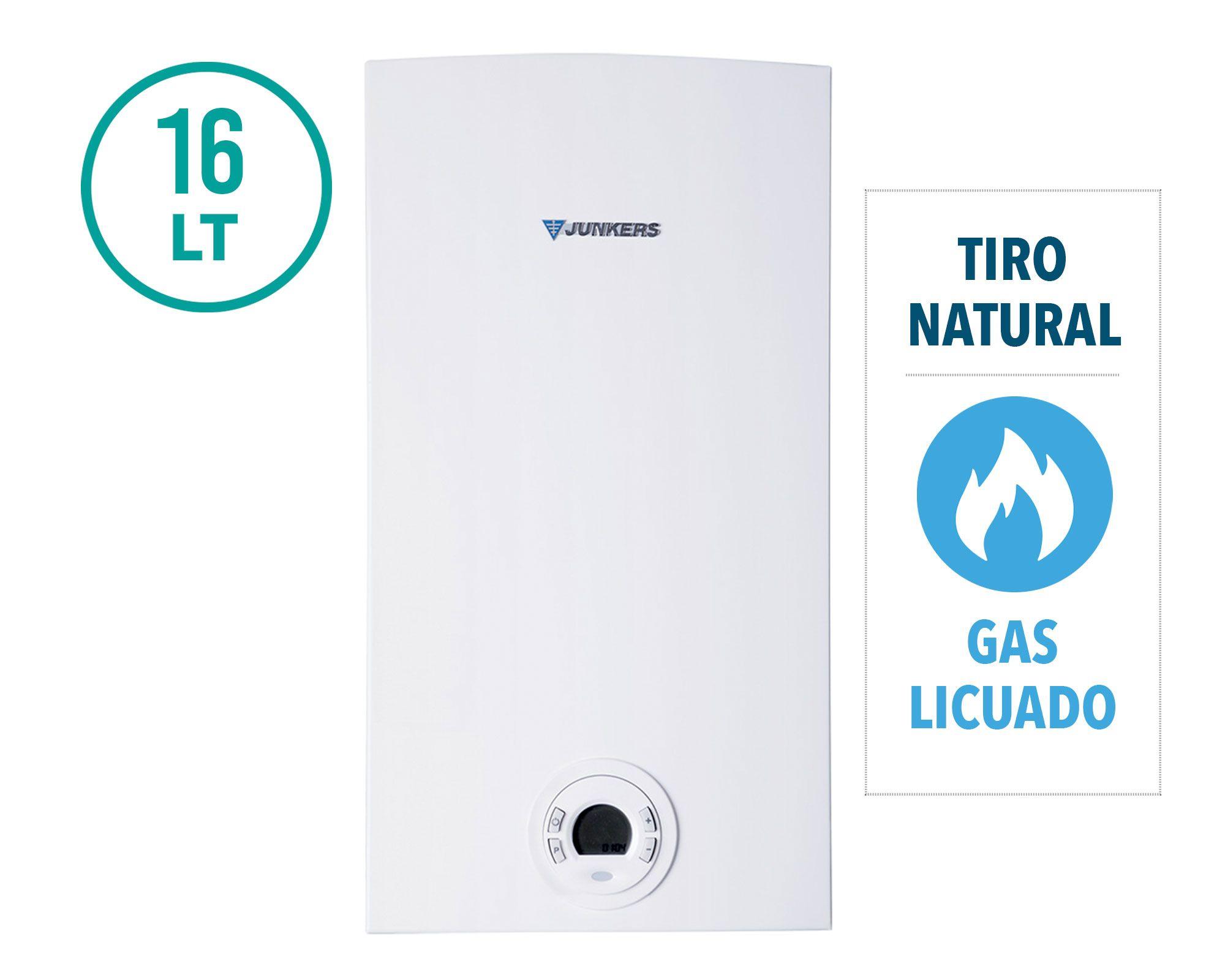 Calefont tiro natural 16 lt gas licuado WTD16 Junkers-5