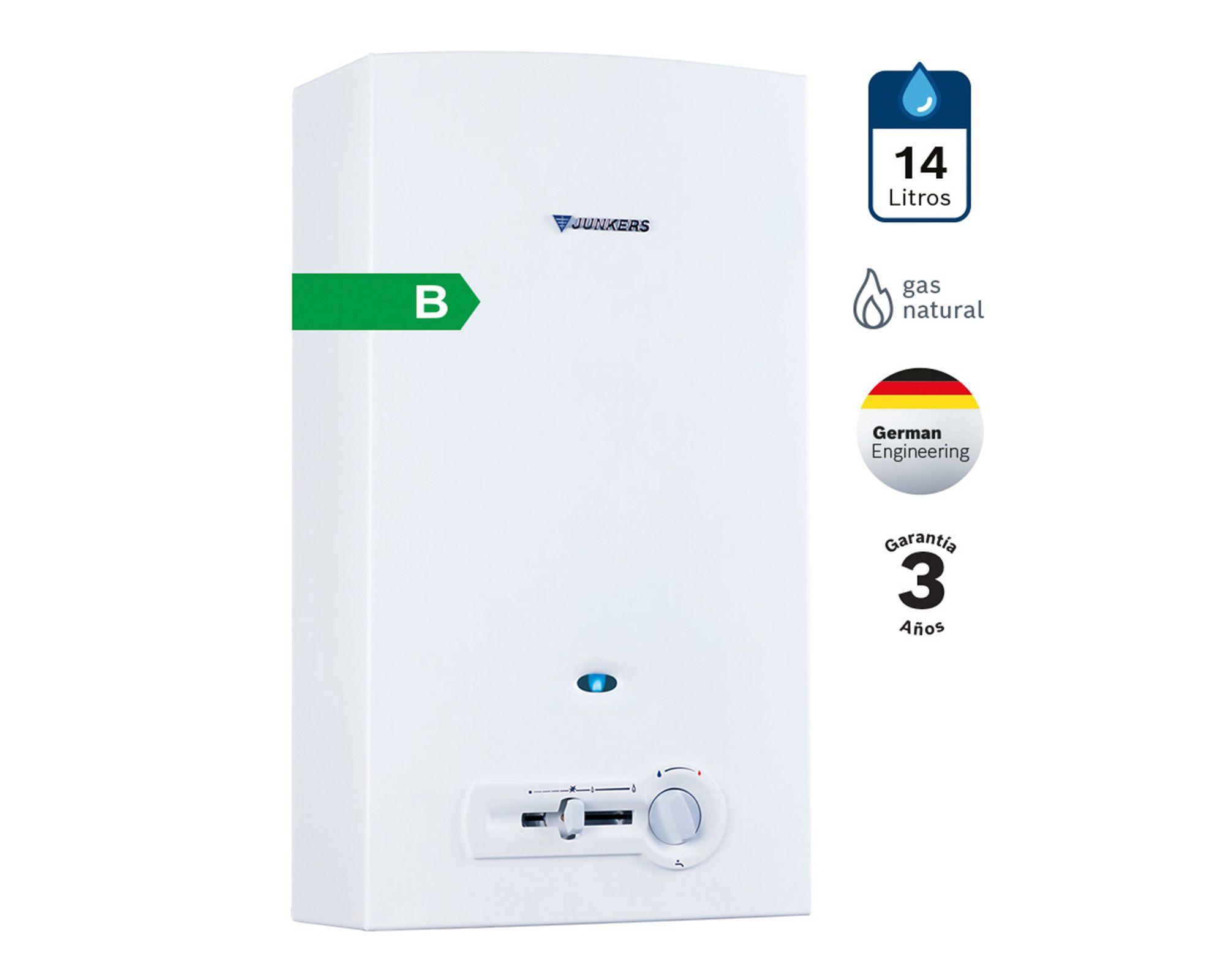 Calefont tiro natural 14 lt gas natural W14 2P Junkers-2