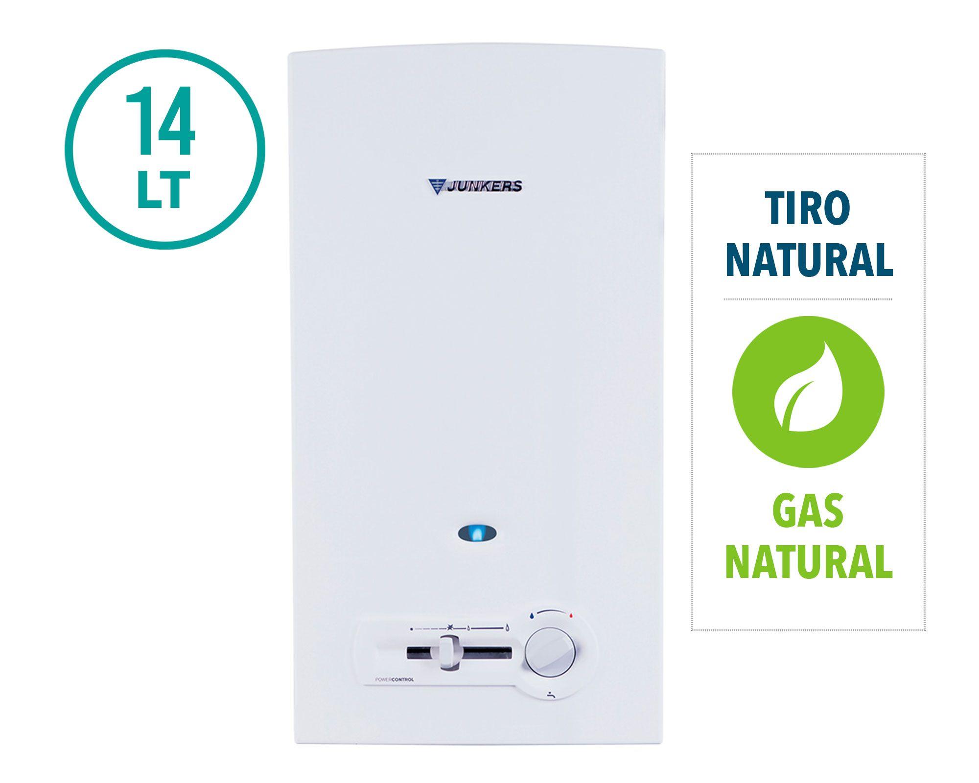 Calefont tiro natural 14 lt gas natural W14 2P Junkers-5