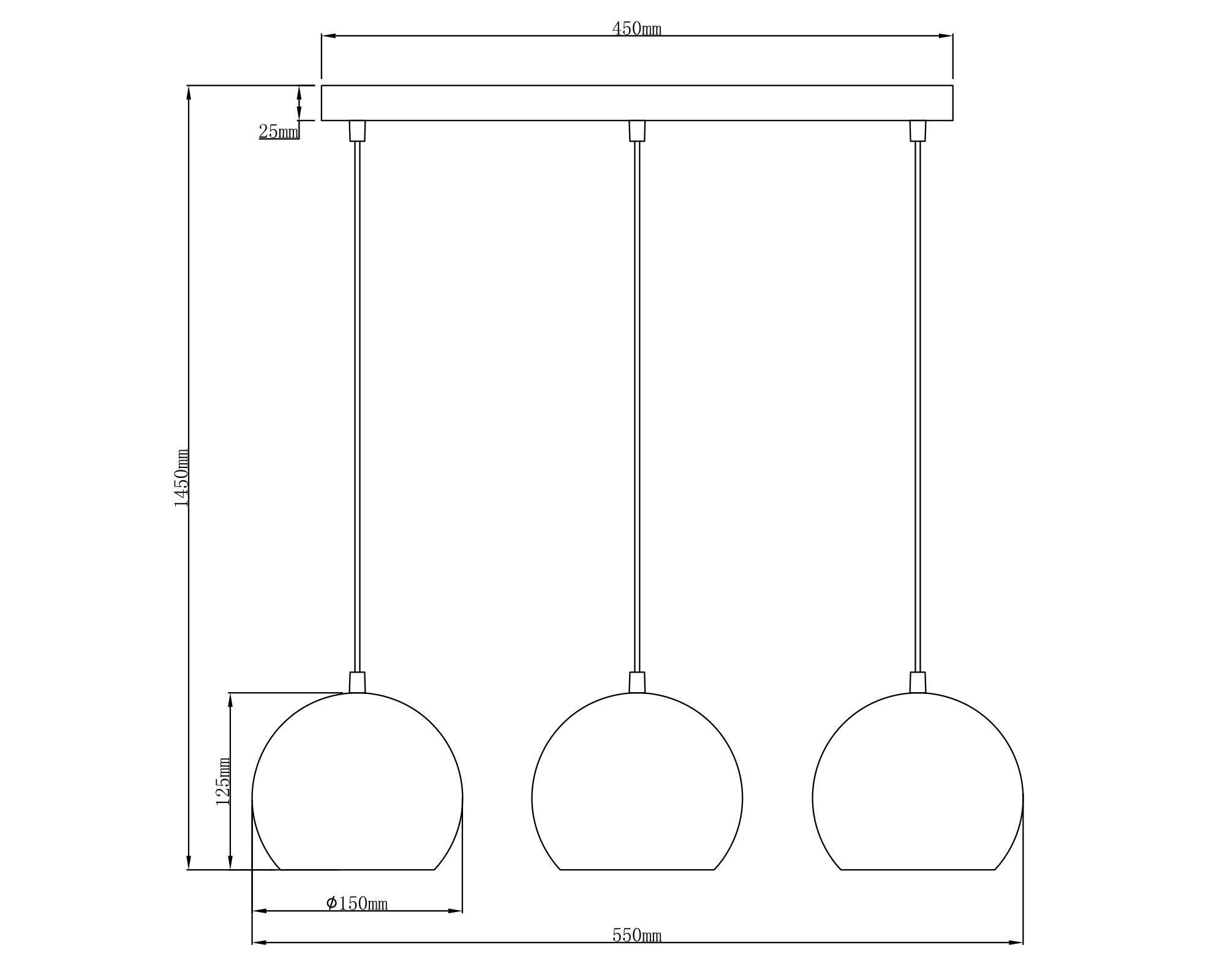 Lámpara colgar 3L E27 Loft 2.0 Abitare-3