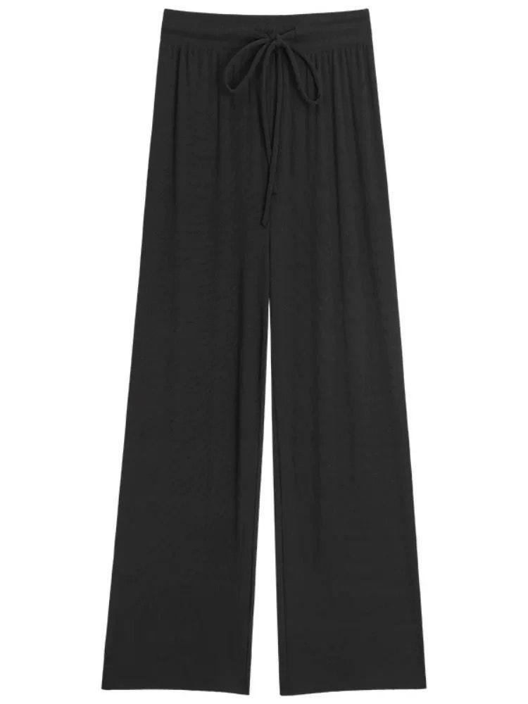 pantalon recto casual para verano tela Seda De Hielo -3