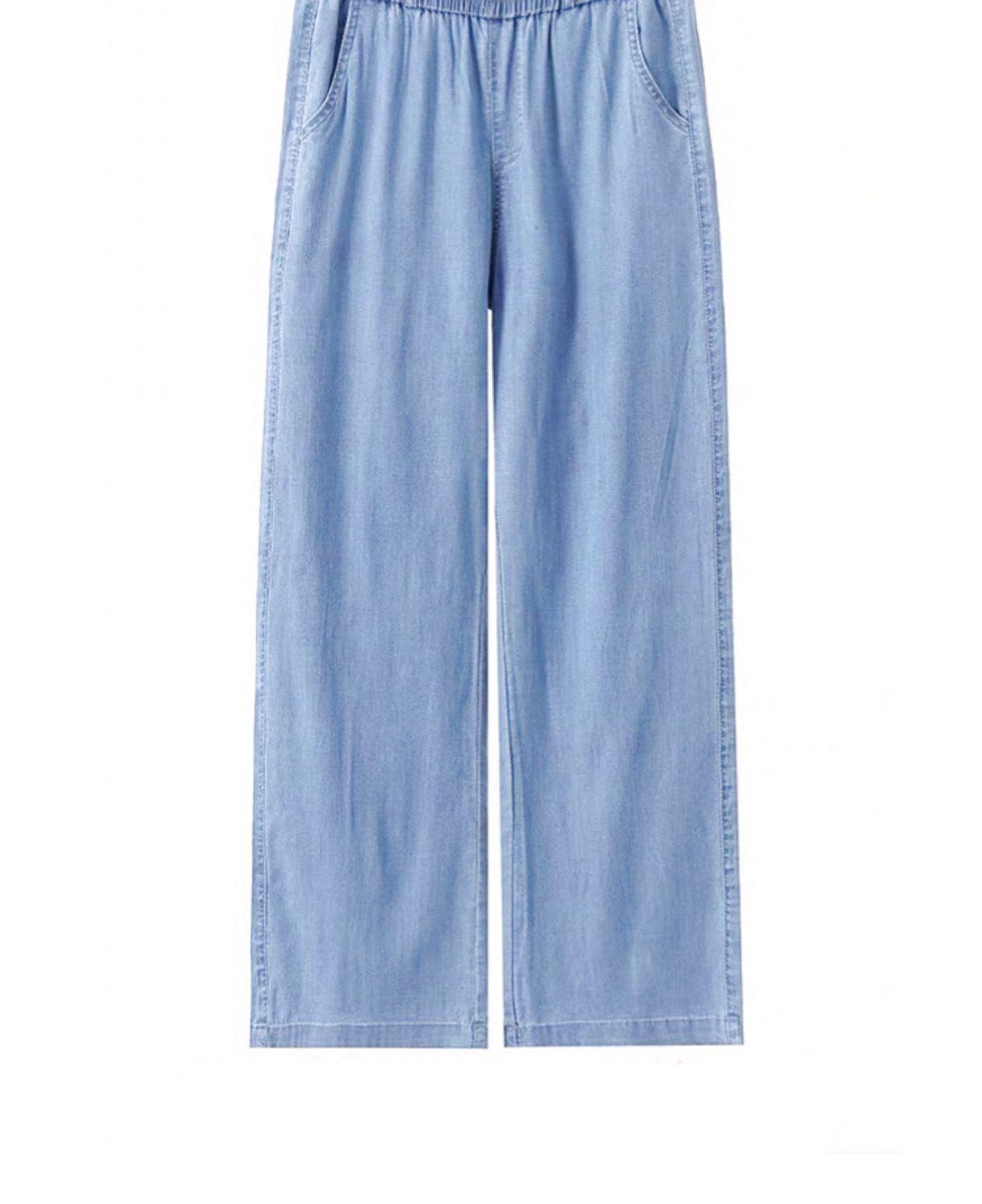 Pantalón Recto Modelo Mezclilla Jean Tela Tencel-2