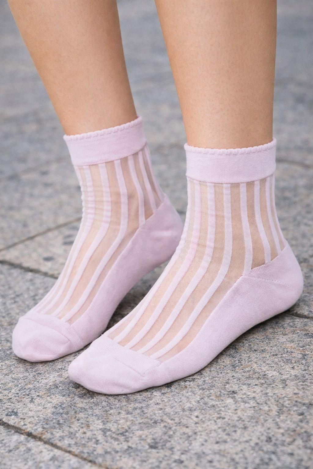 Pack 5 Calcetines Crew Mujer Transparentes Diseño NW Confort Diario-4