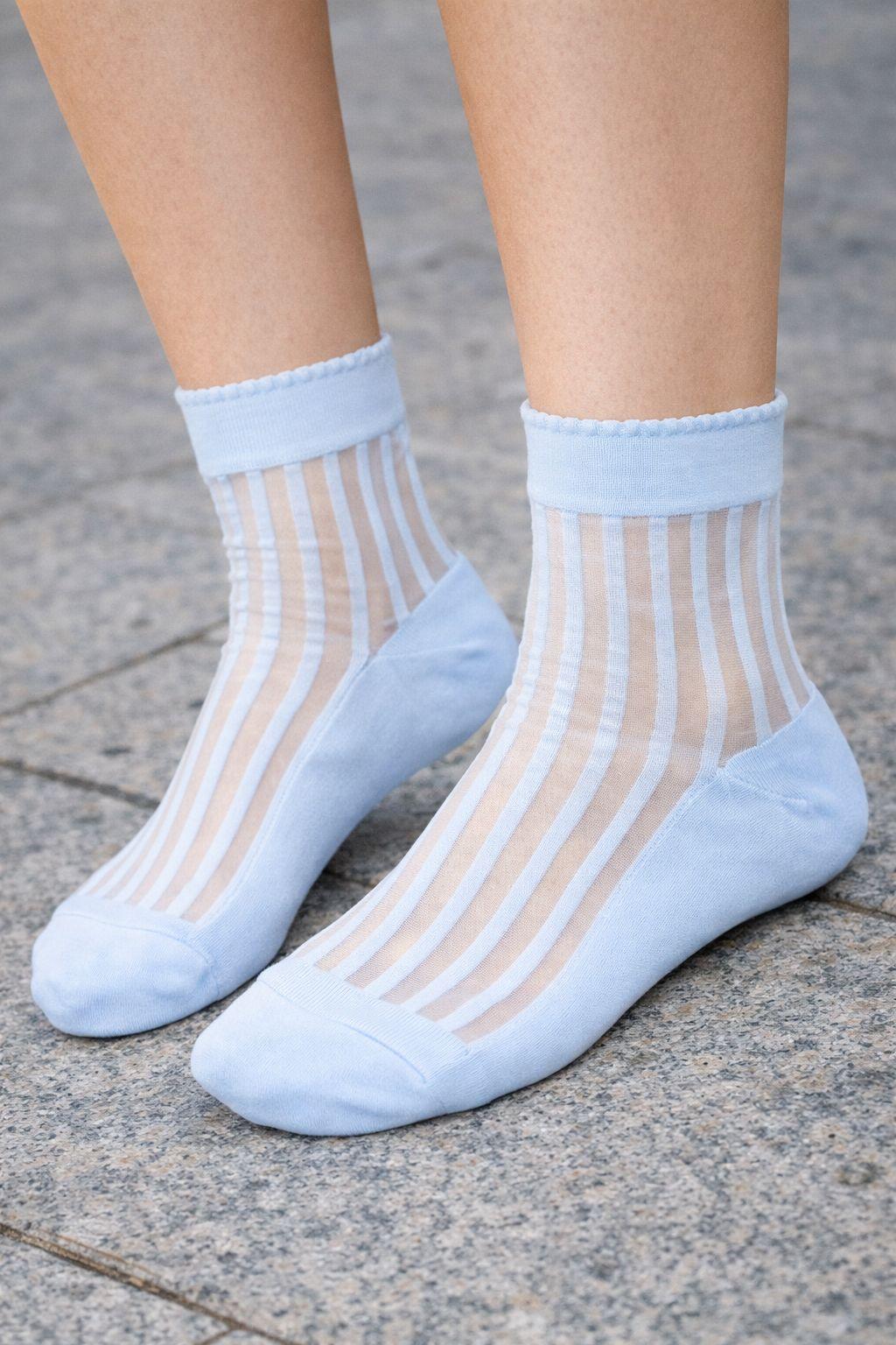 Pack 5 Calcetines Crew Mujer Transparentes Diseño NW Confort Diario-5