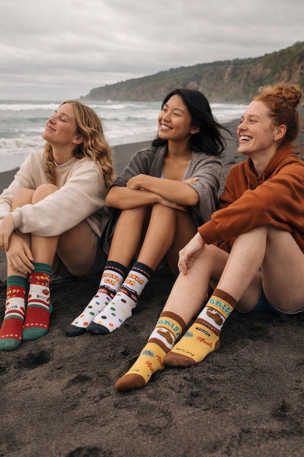 Calcetines Crew Estampados Pack 3 Unisex Colores Vivos-5