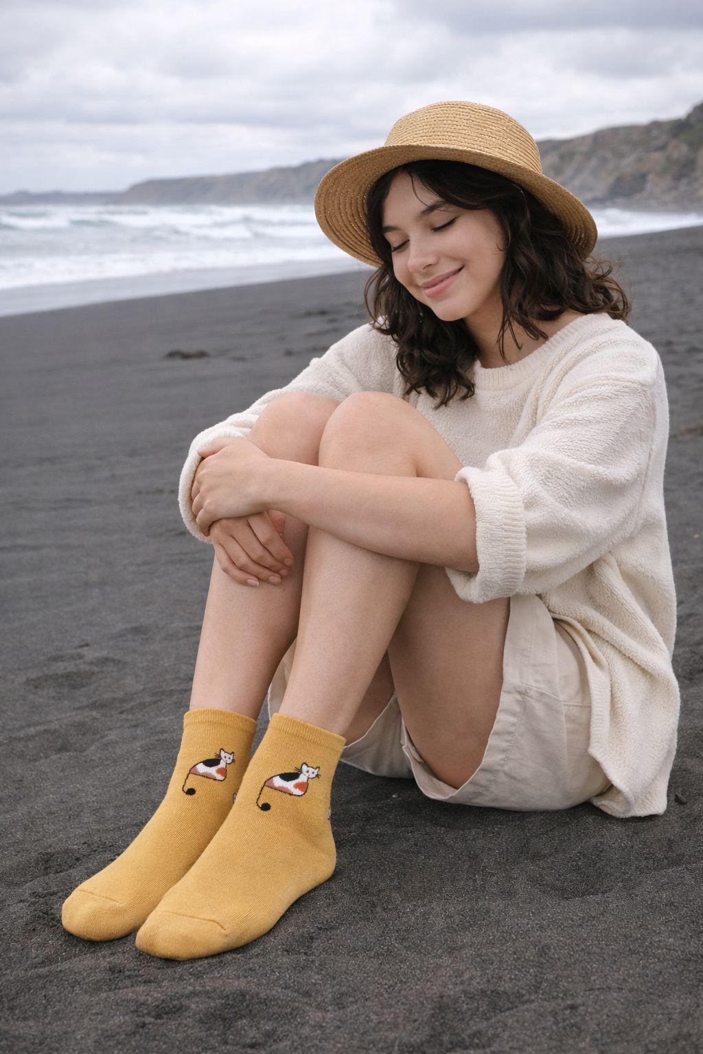 Calcetines Crew Estampados Pack 3 Mujer Colores Vivos-3