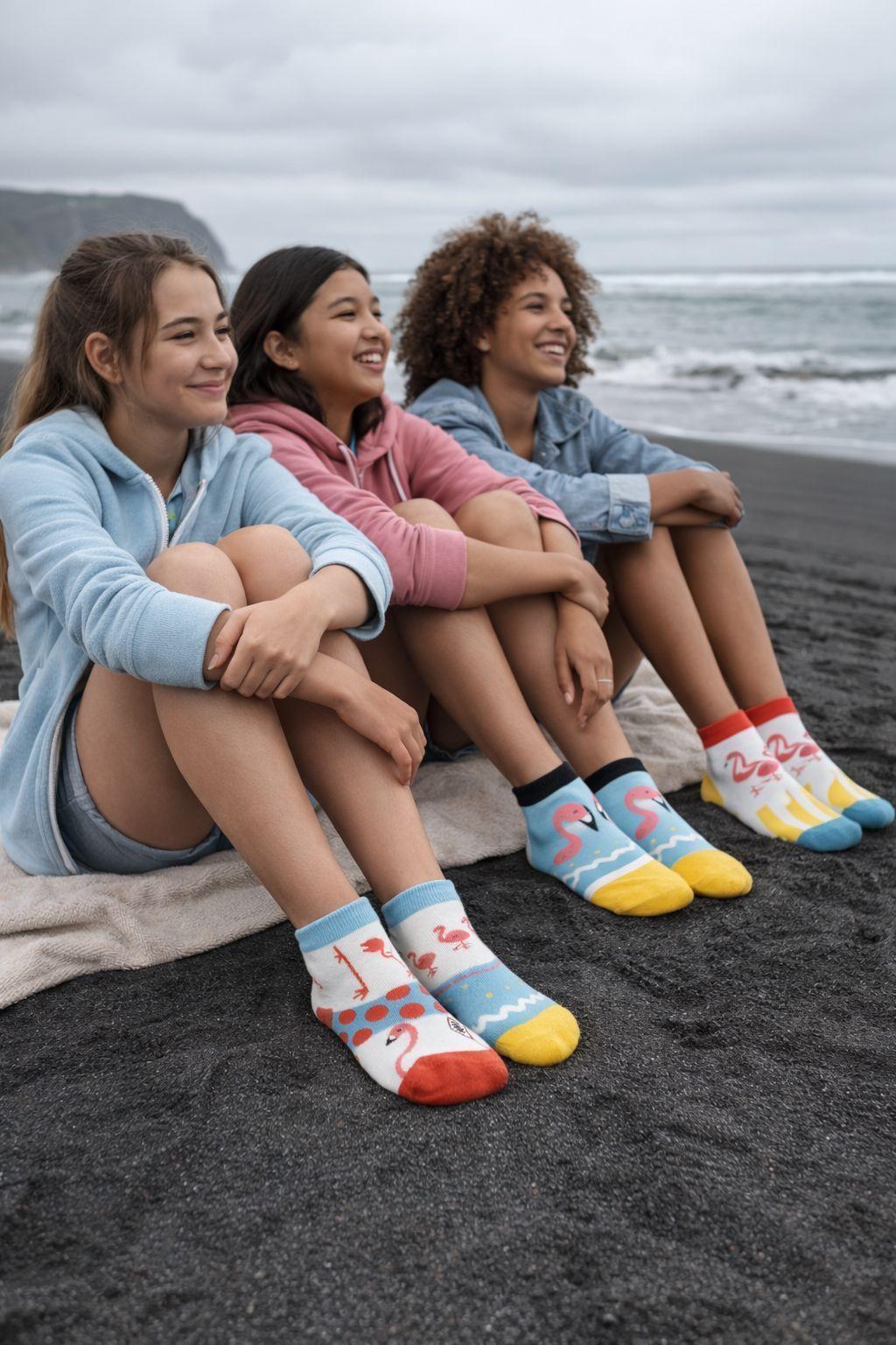 Calcetines Crew Estampados Pack 3 Mujer Colores Vivos-5