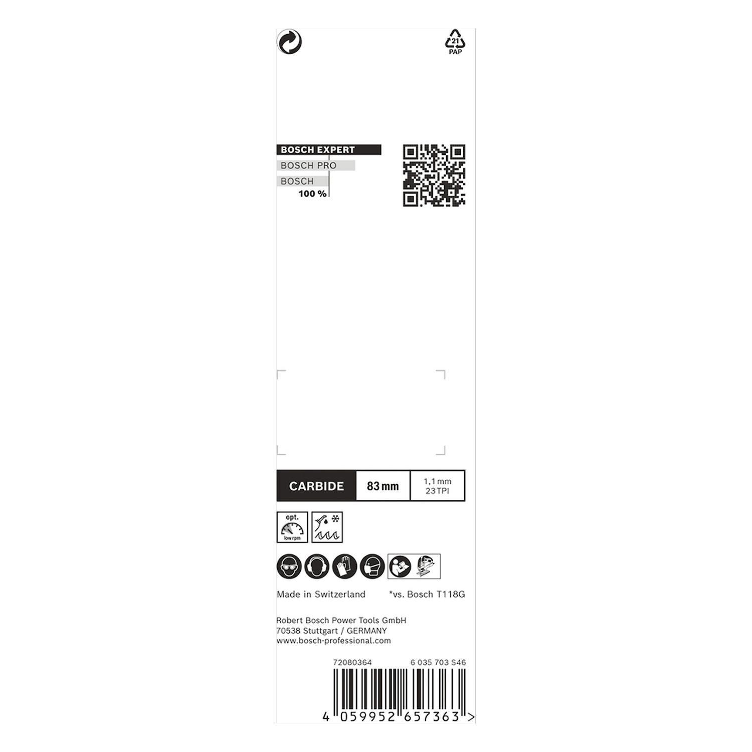 Hoja Caladora Bosch Expert T118AHM Inox Metal Fino 2 Piezas-3