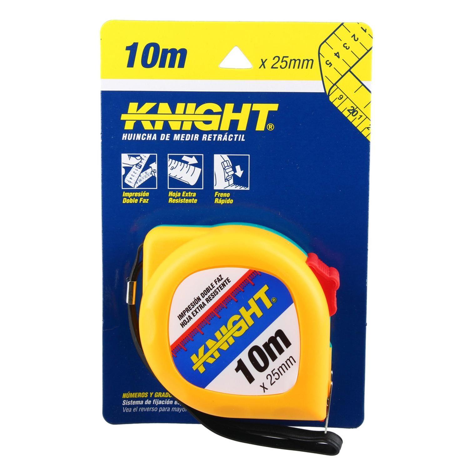 Huincha De Medir 10mx25mm Doble Cara - Knight-2