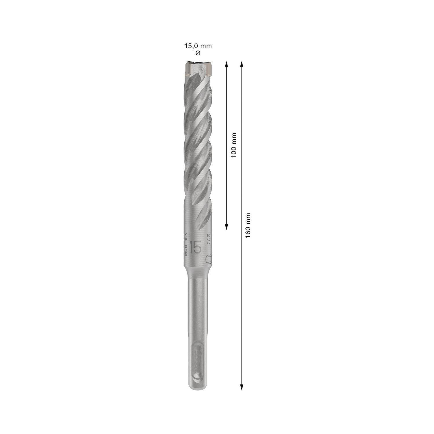 Broca Hormigón Bosch PRO SDS-Plus-5X 15x160mm 4 Filos-2