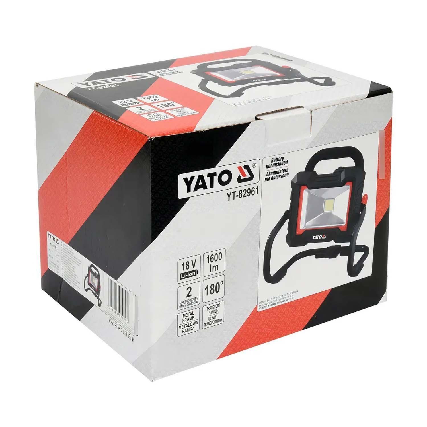 Foco LED Inalámbrico 18 V 1.600 Lm 1 Bat. 2 Ah Yato YT-82961-8