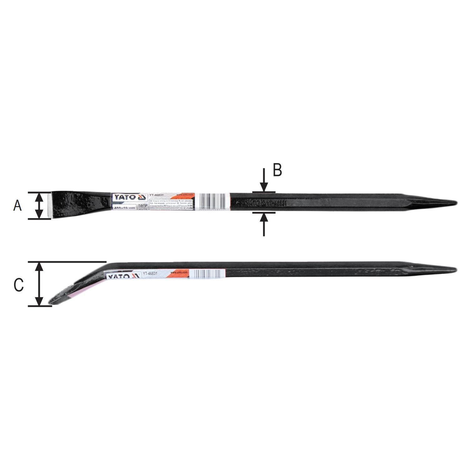 Barra de Palanca Hexagonal YATO YT-46831 400x16mm Acero-1